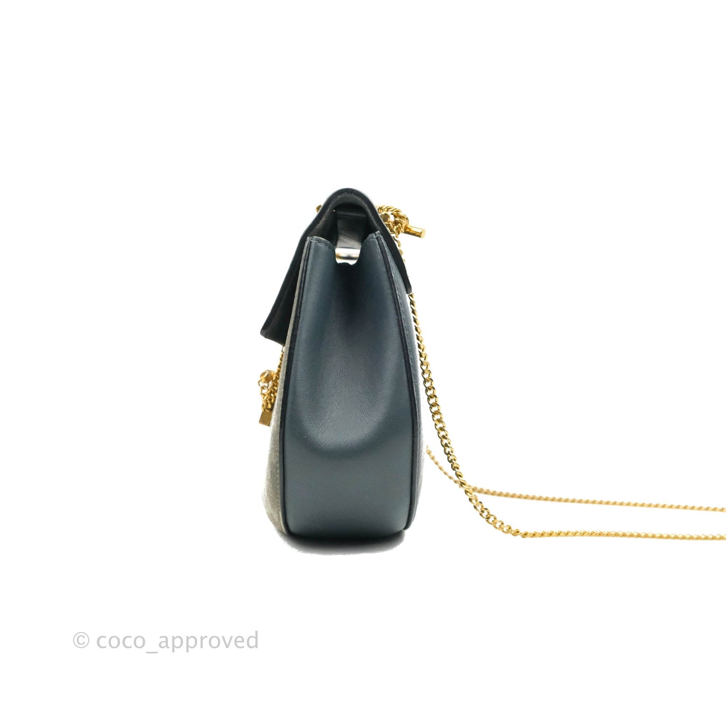 Chloe Drew Crossbody Bag Cloudy Blue Suede