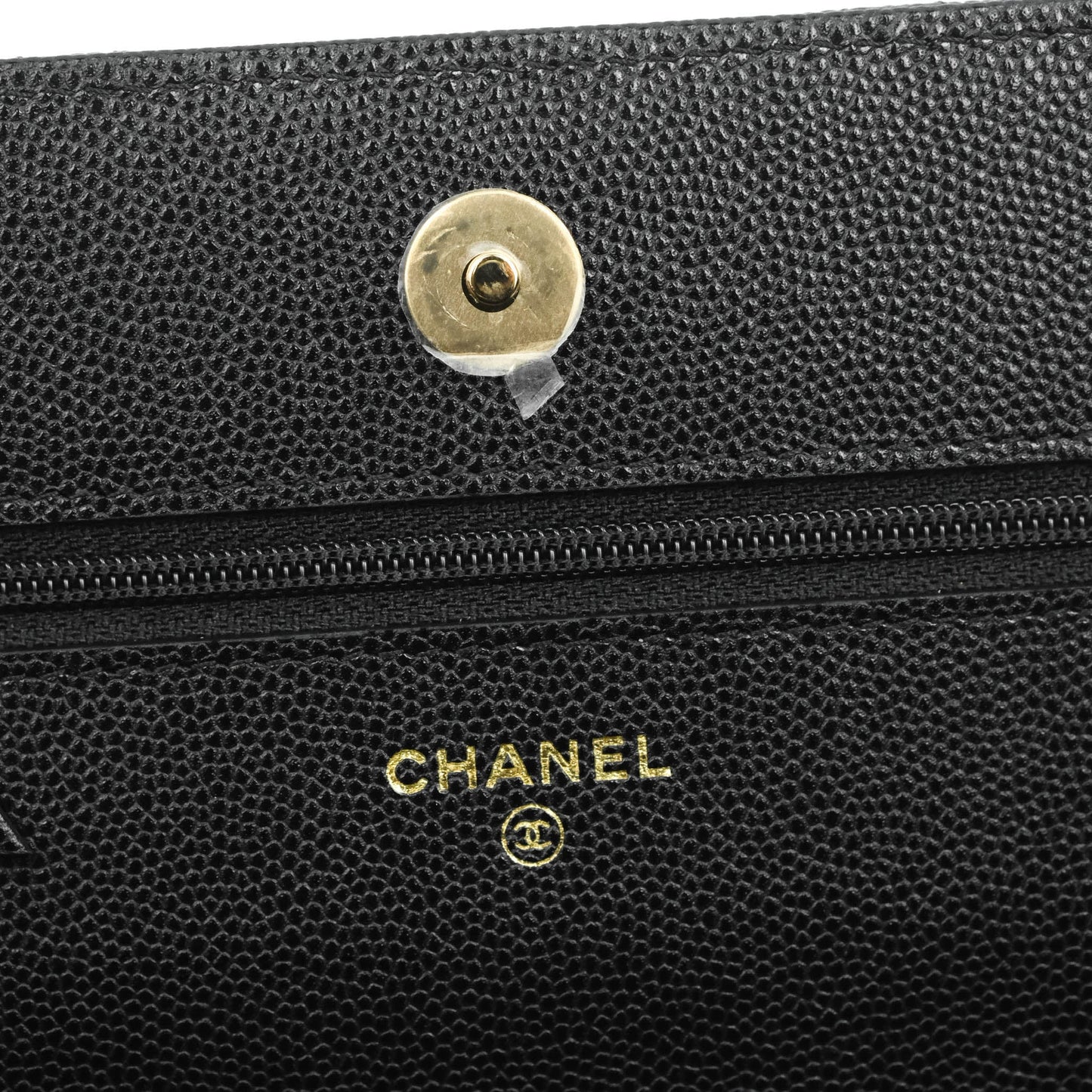 Chanel Quilted WOC Black Caviar Gold Hardware With Charms