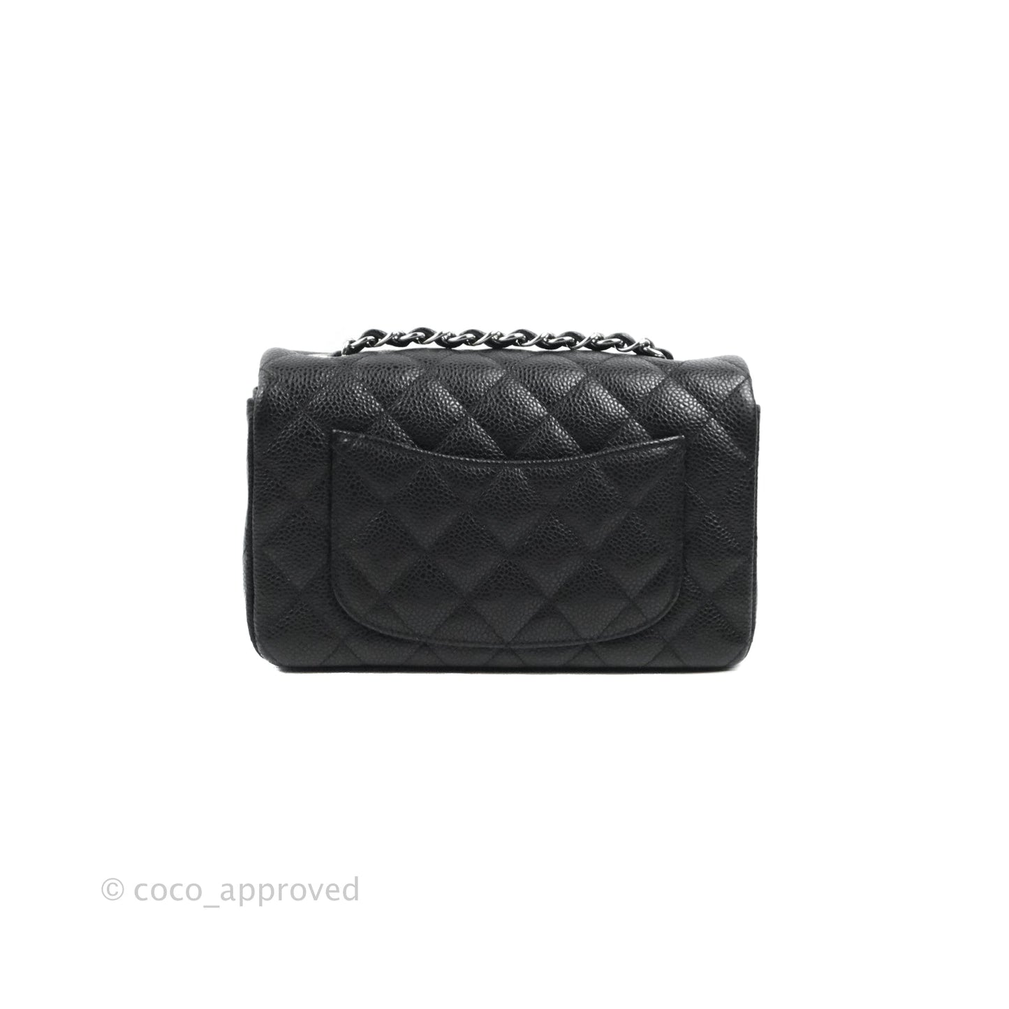 Chanel Quilted Mini Rectangular Black Caviar Silver Hardware