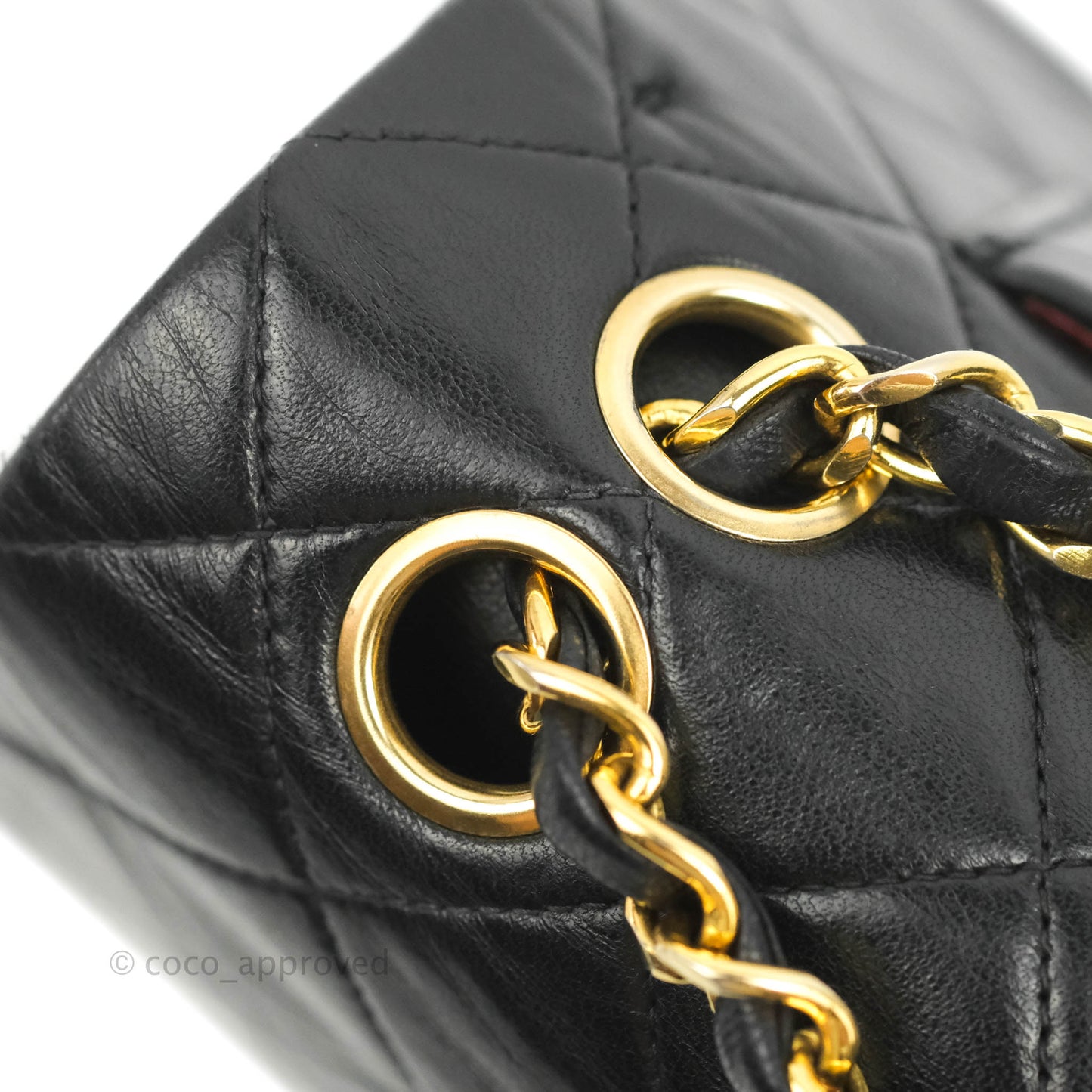 Chanel Classic Vintage Small S/M Flap Black Lambskin 24K Gold Hardware