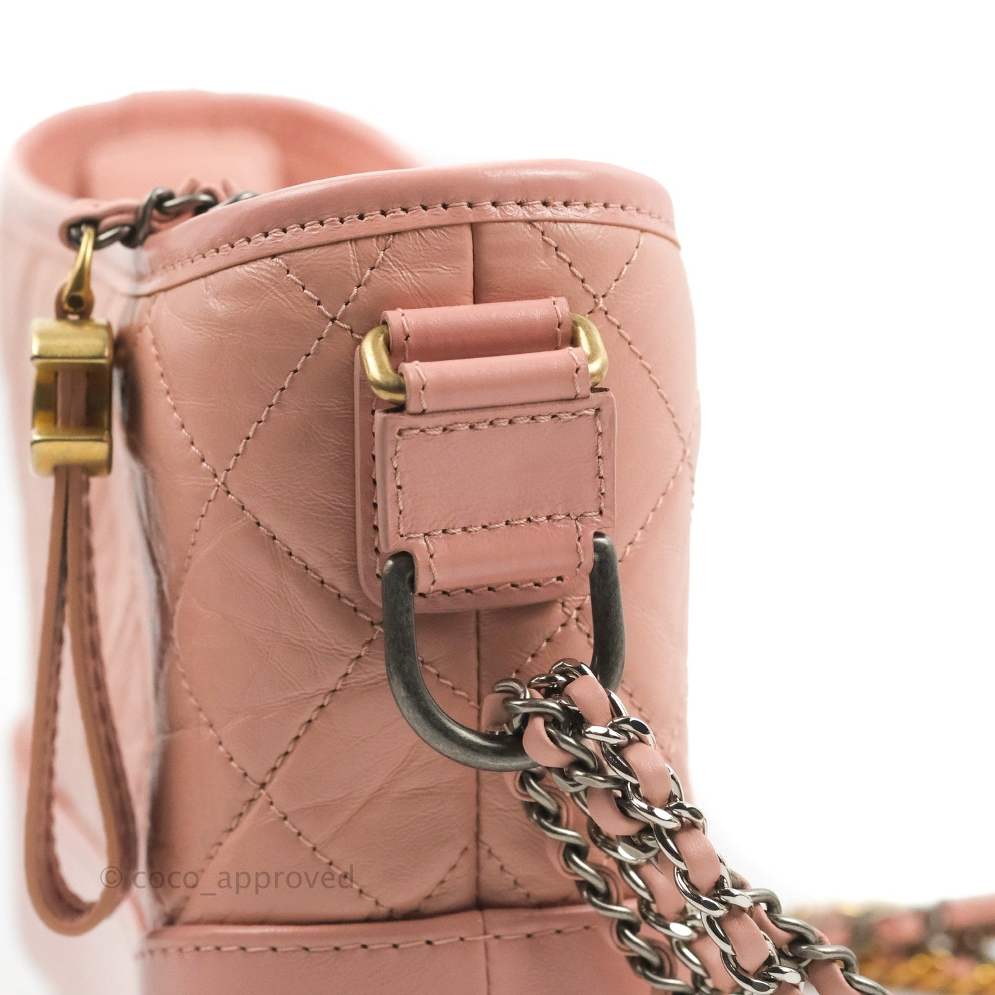 Chanel Small Gabrielle Hobo Quilted Pink Aged Calfskin