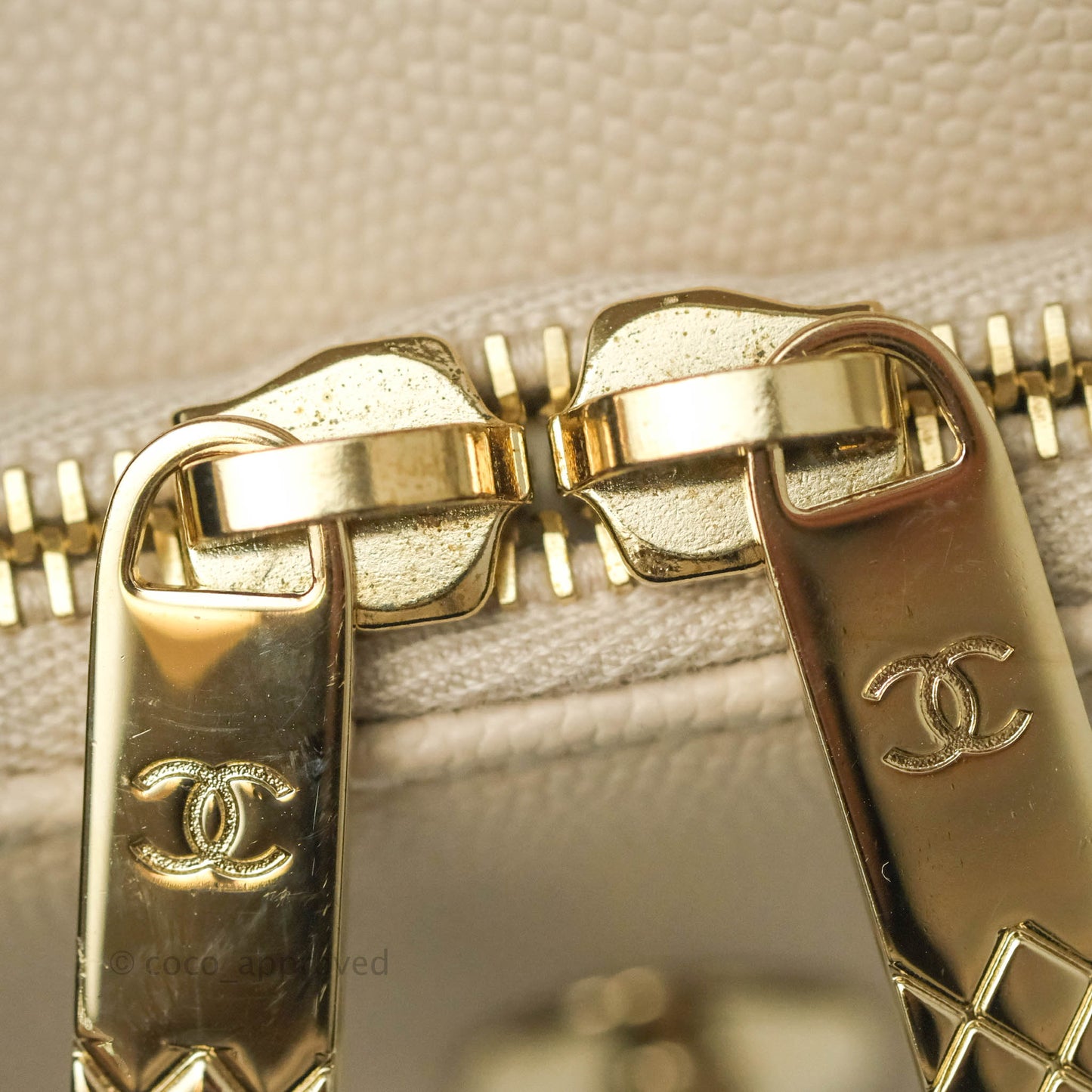 Chanel Quilted Small Business Affinity Flap Light Beige Caviar Gold Hardware