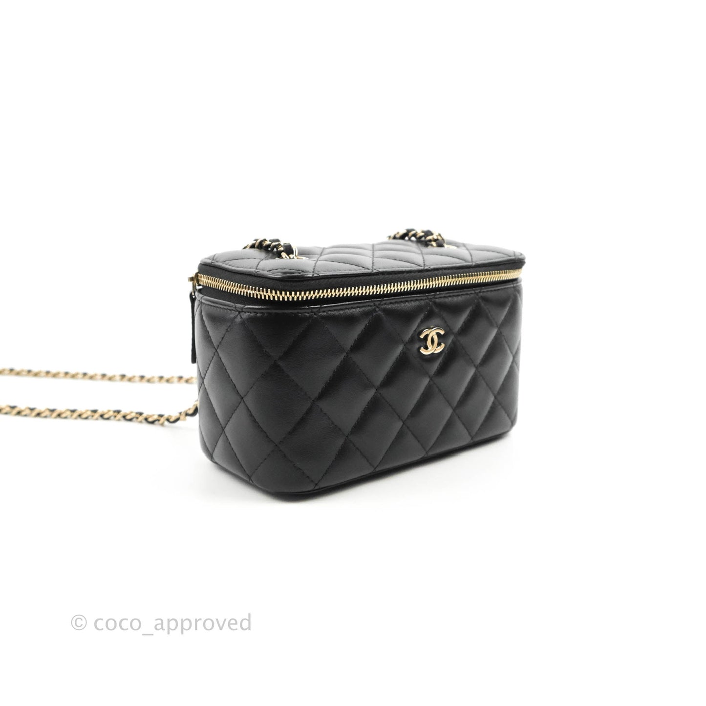 Chanel Classic Vanity with Chain Black Lambskin Gold Hardware