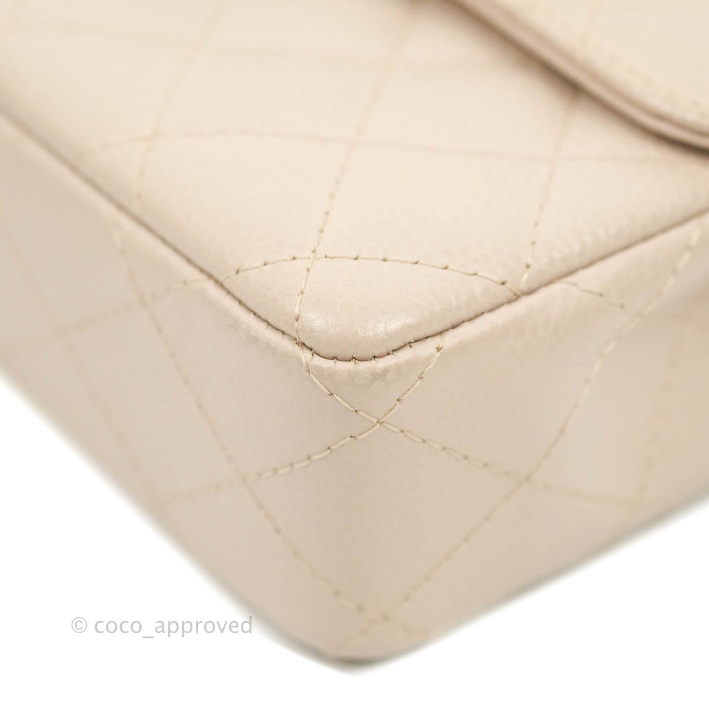 Chanel Quilted East West Flap Pale Pink Caviar Silver Hardware