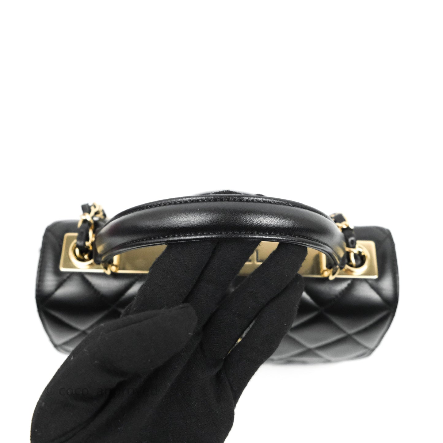 Chanel Small Trendy CC Black Lambskin Gold Hardware