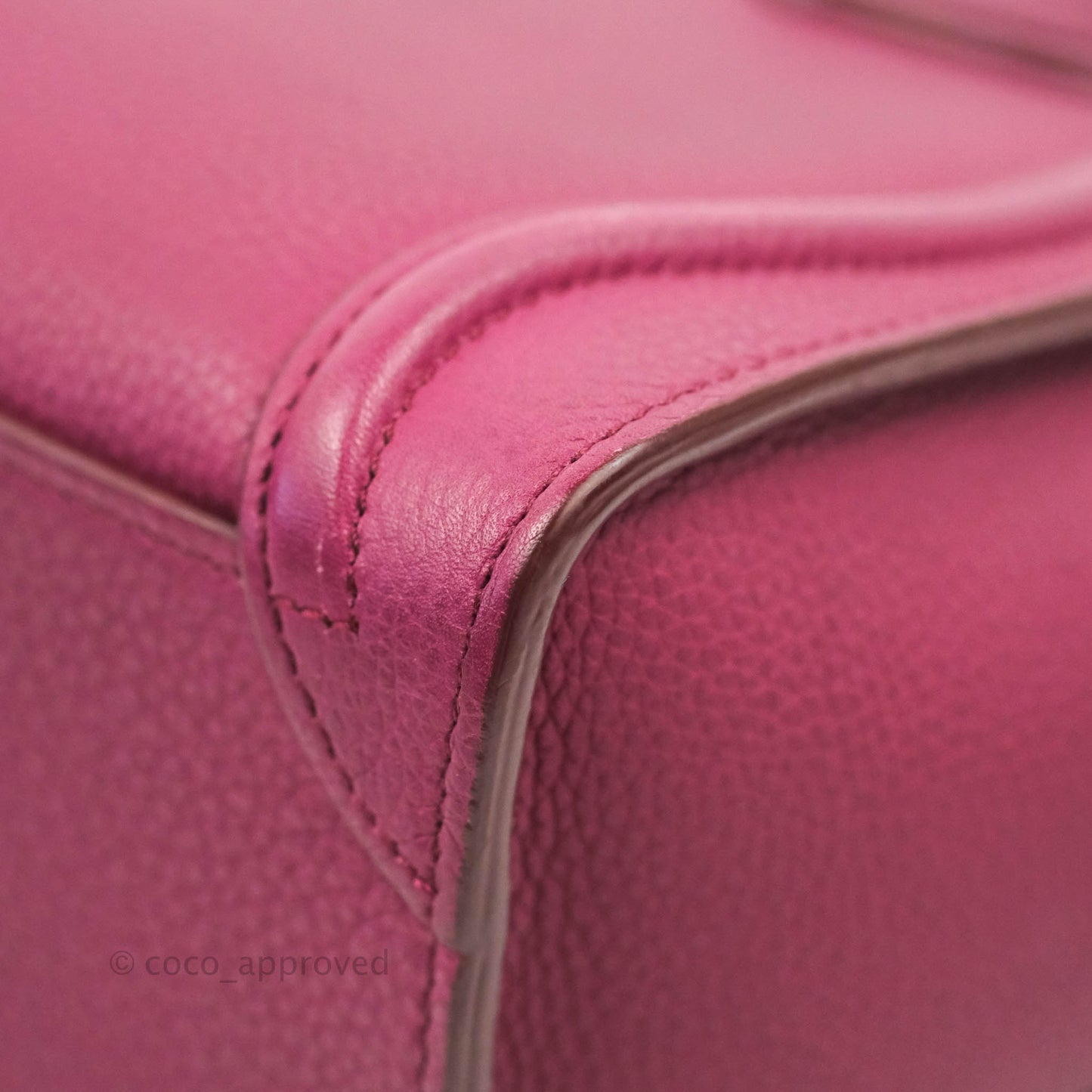 Celine Nano Luggage Plum Drummed Calfskin