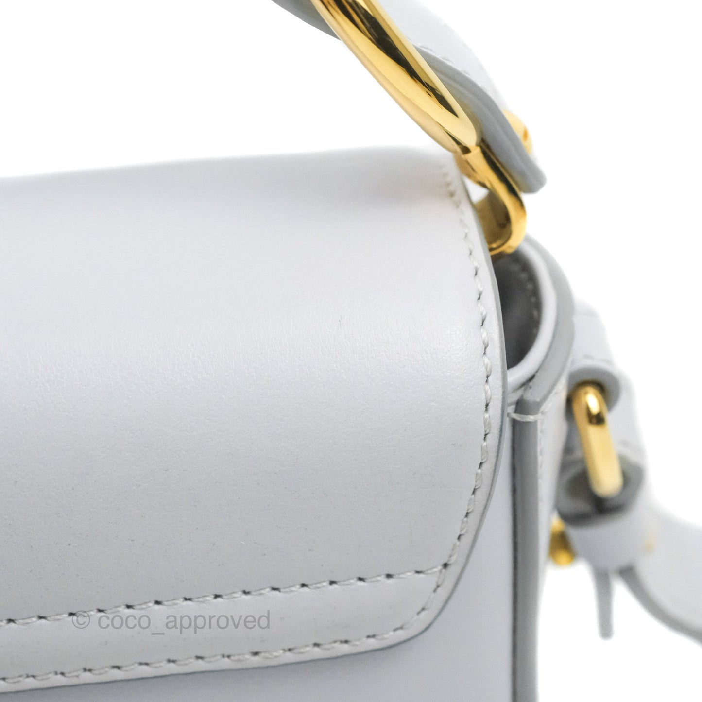 Chloé Mini C Bag Light Cloud Shiny/Suede Calfskin