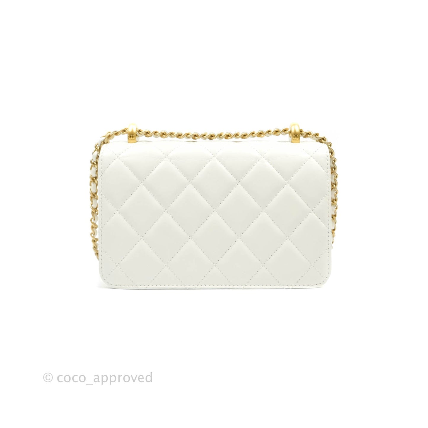 Chanel Quilted Mini Perfect Fit Adjustable White Calfskin Gold Hardware