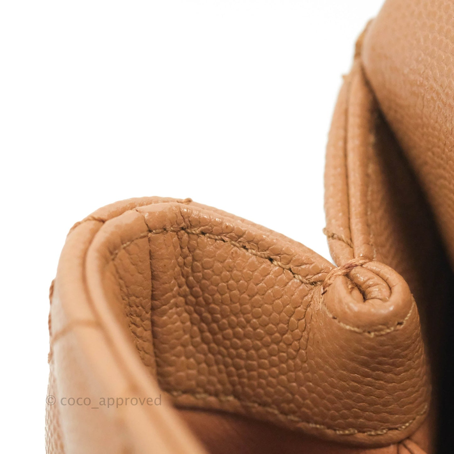 Chanel Mini Coco Handle Quilted Dark Beige Caramel Caviar Lizard Embossed Handle Gold Hardware