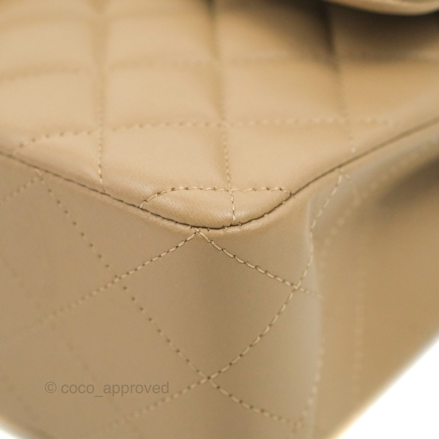 Chanel Small Classic Quilted Flap Dark Beige Lambskin Gold Hardware