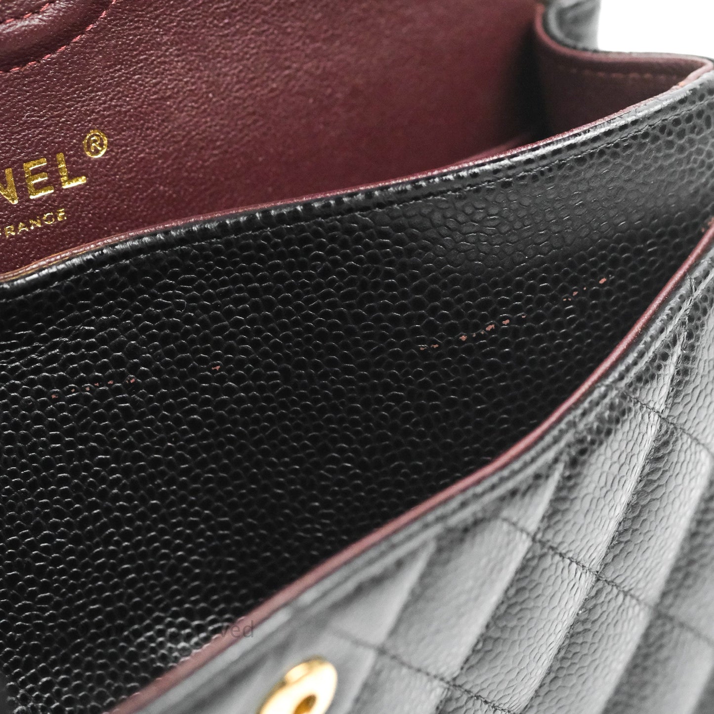 Chanel S/M Small Classic Quilted Flap Black Caviar Gold Hardware