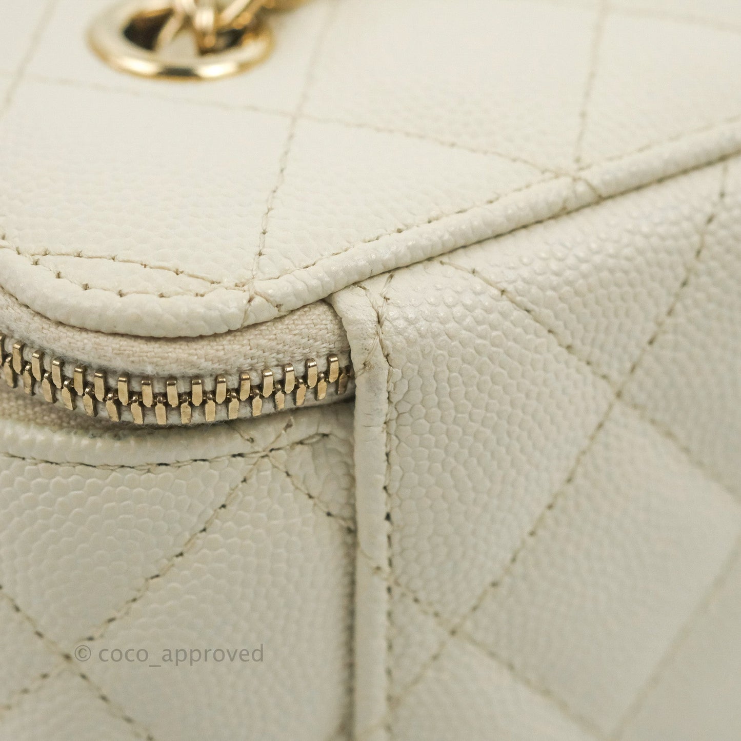 Chanel Classic Vanity with Chain Ivory Caviar Gold Hardware