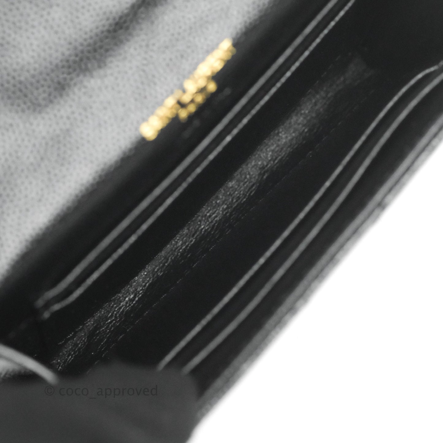 Saint Laurent Monogramme Envelope Wallet Black Grained Calfskin Gold Hardware
