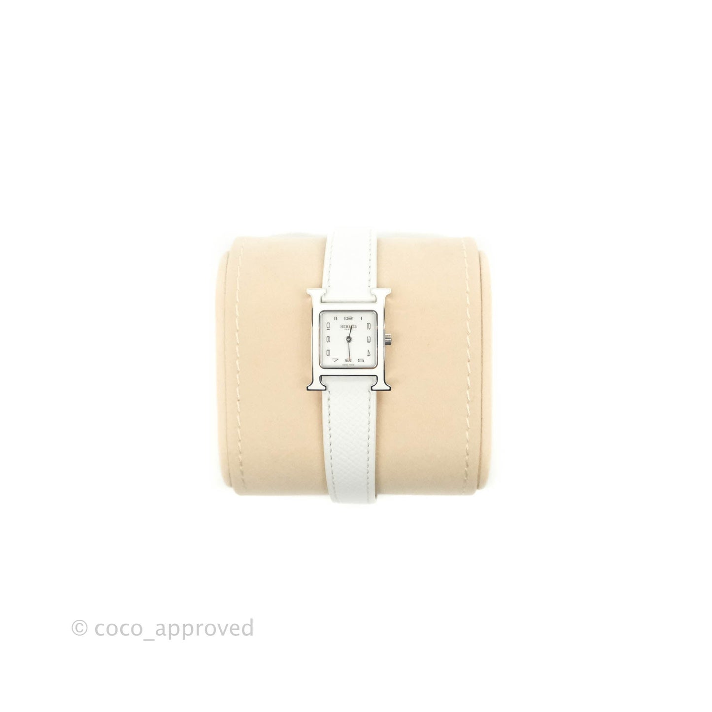 Hermès Heure H PM White Epsom Strap