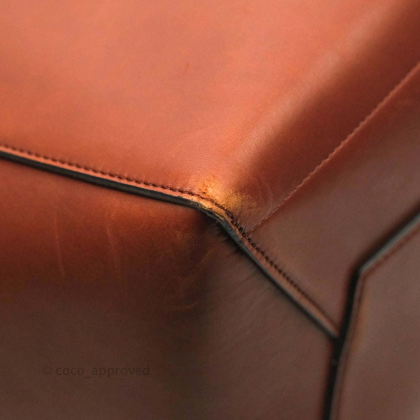 Celine Sangle Bucket Bag Calfskin Brick Red Gold Hardware