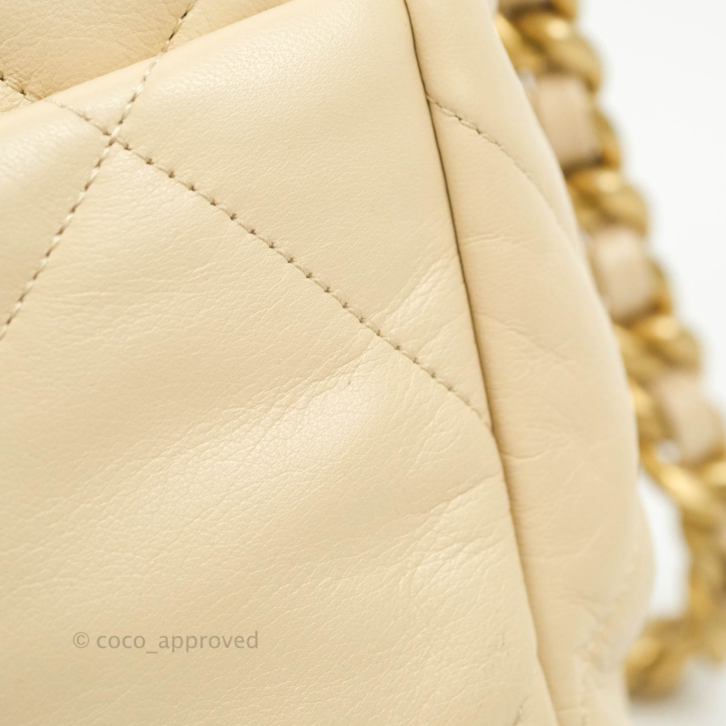 Chanel 19 Medium Beige Goatskin Mixed Hardware 20A