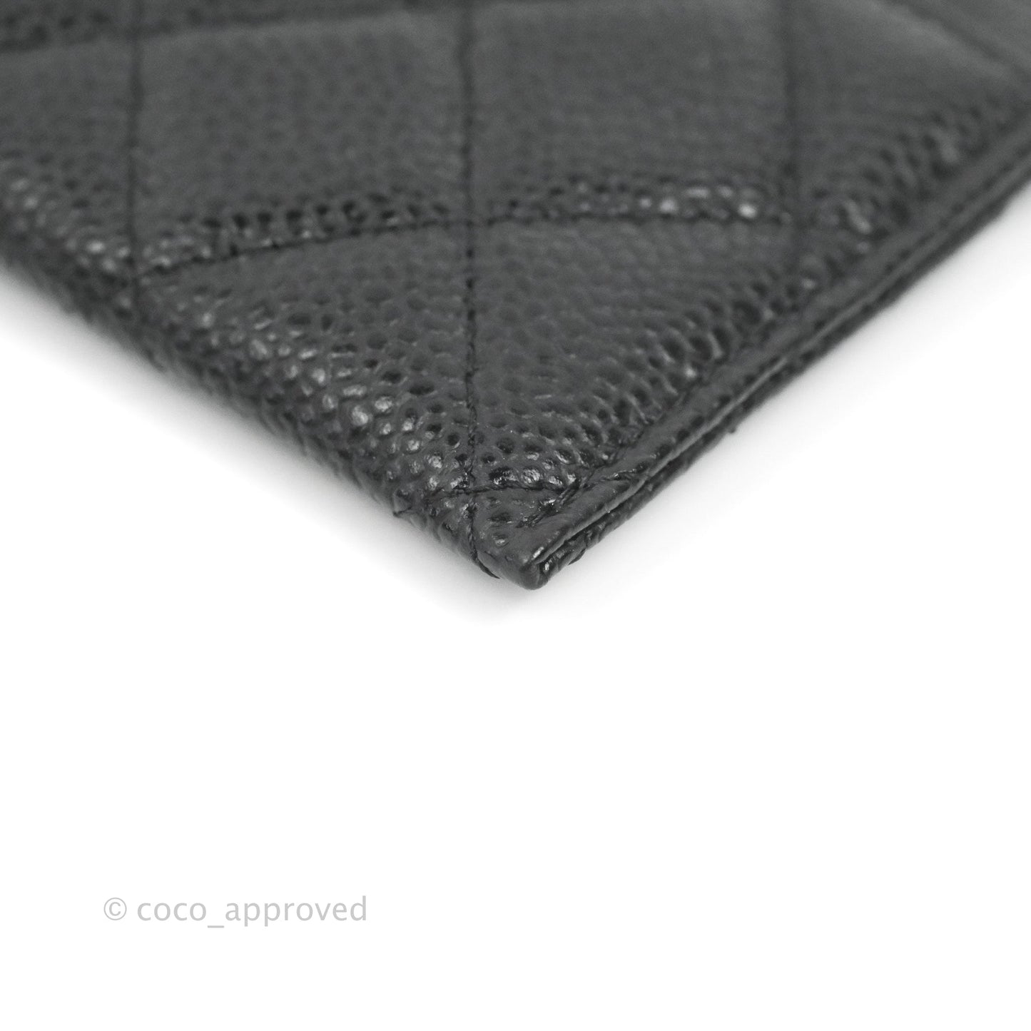 Chanel Classic Flat Card Holder Black Caviar Silver Hardware