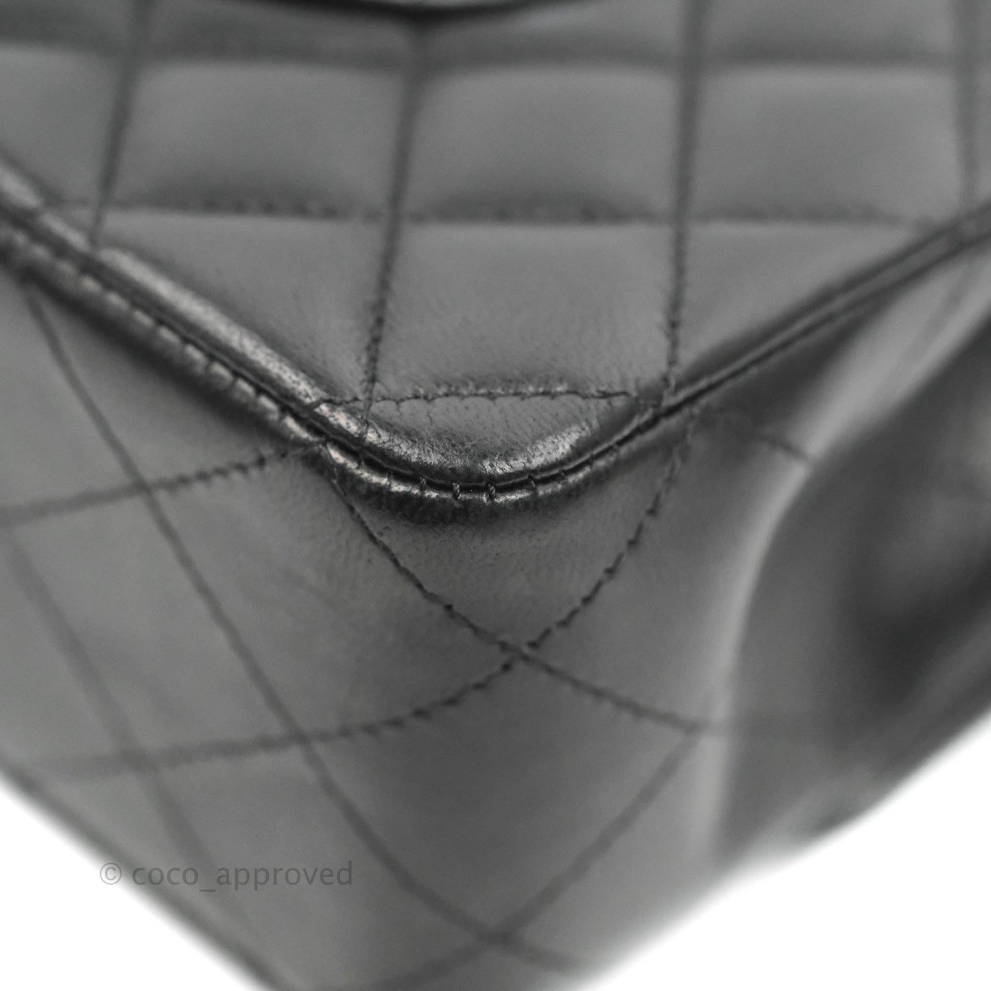 Chanel Classic M/L Medium Flap Quilted Black Lambskin Gold Hardware