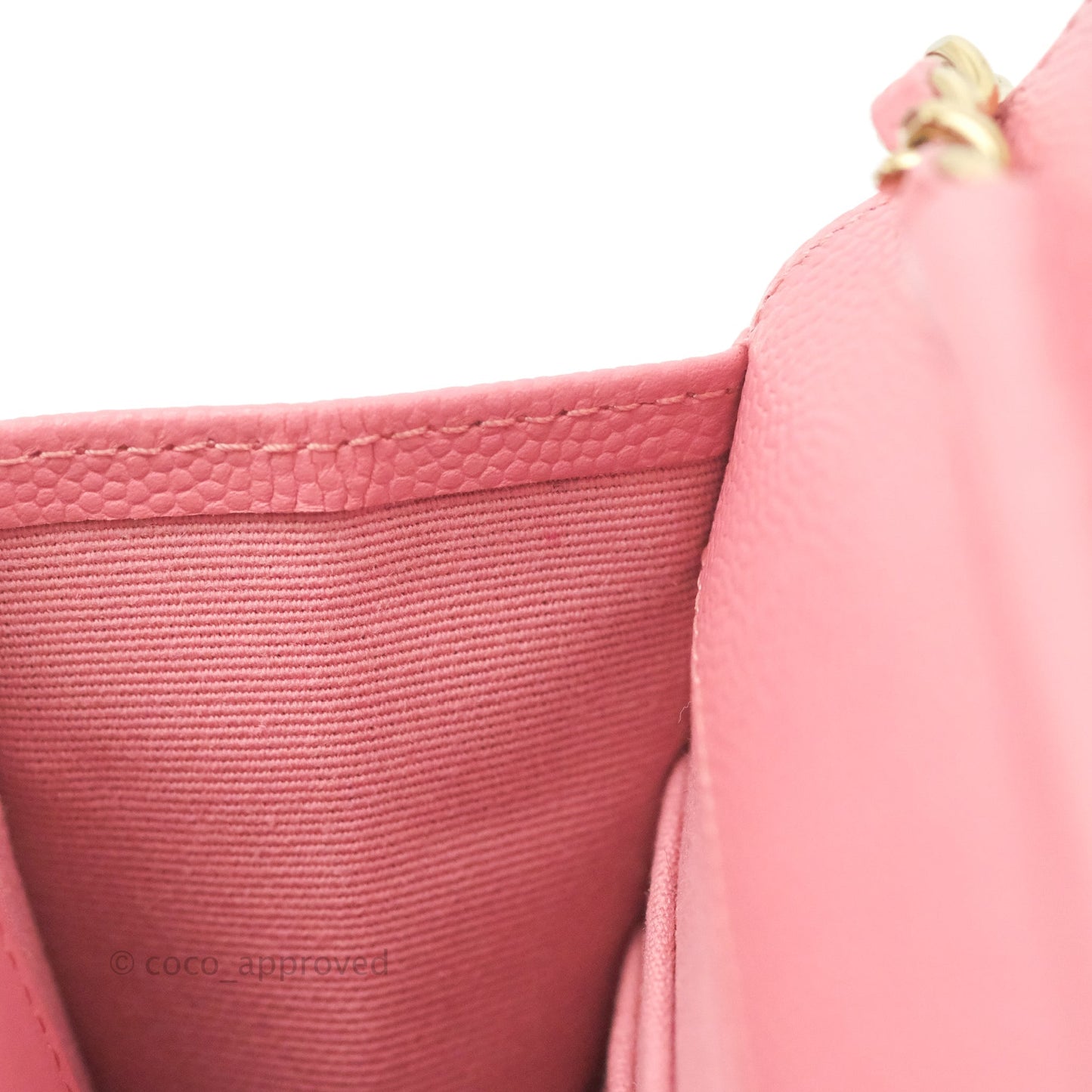 Chanel Quilted Classic Wallet on Chain WOC Pink Caviar Gold Hardware
