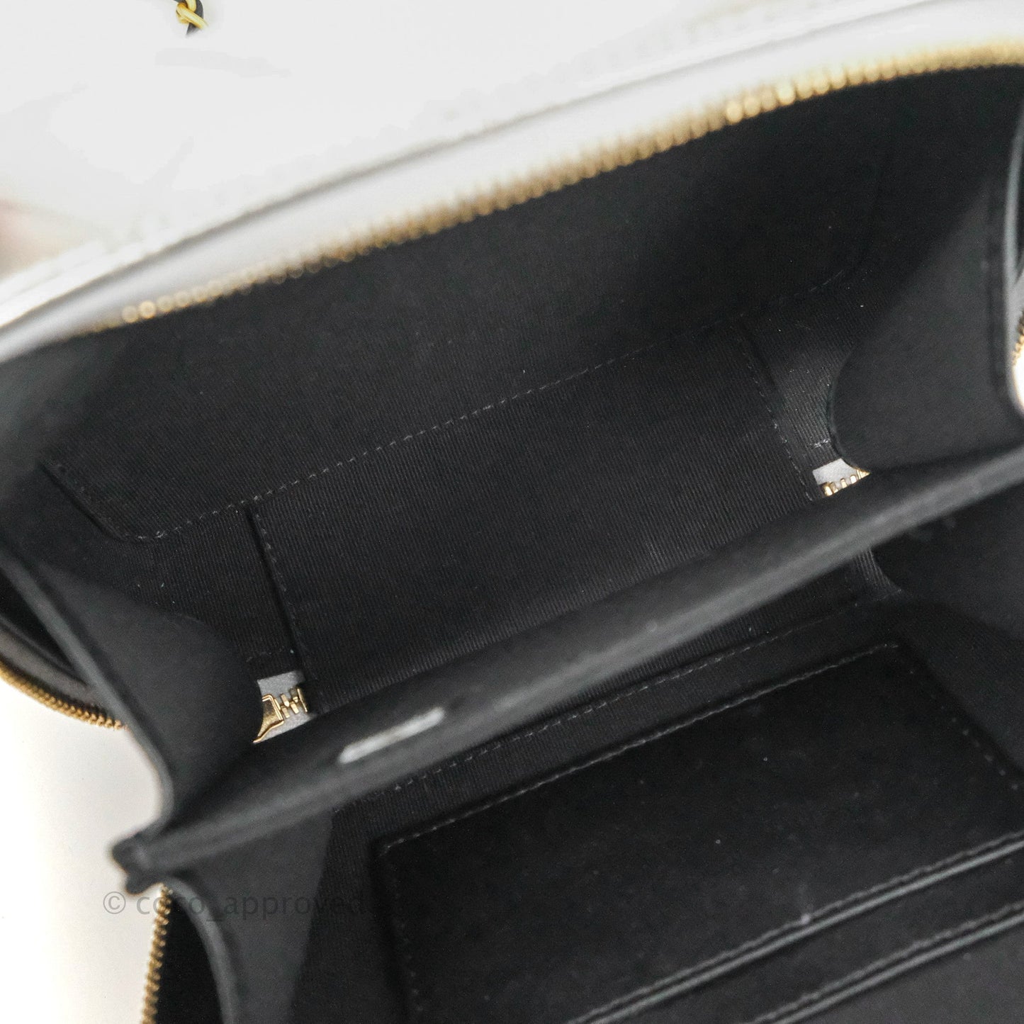 Chanel Rainbow Top Handle Vanity Case Metallic Silver Lambskin Aged Gold Hardware 23P