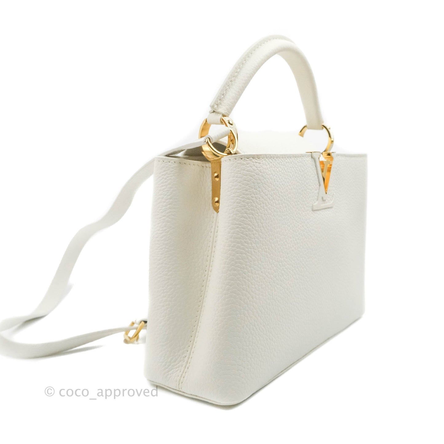 Louis Vuitton Taurillon Capucines BB Snow