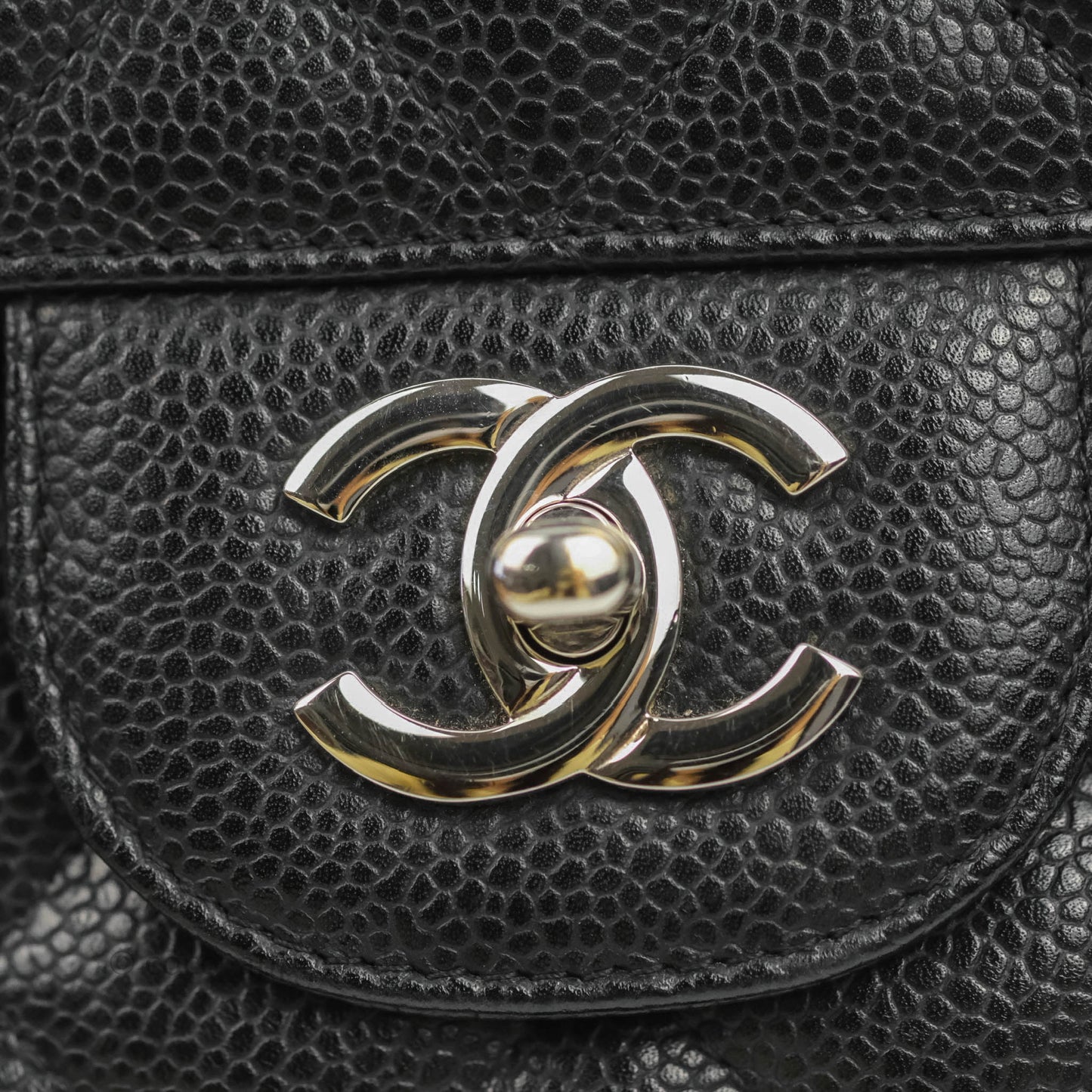 Chanel Jumbo Single Flap Black Caviar Silver Hardware⁣⁣