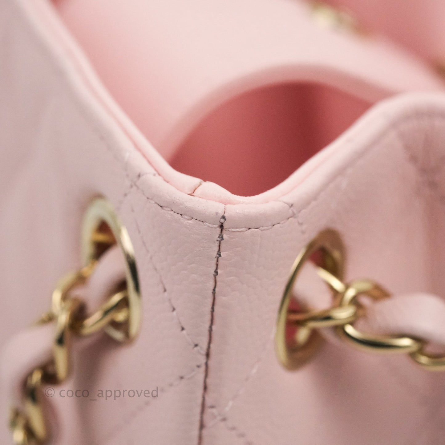 Chanel Quilted Mini Bucket Bag Light Pink Caviar Gold Hardware