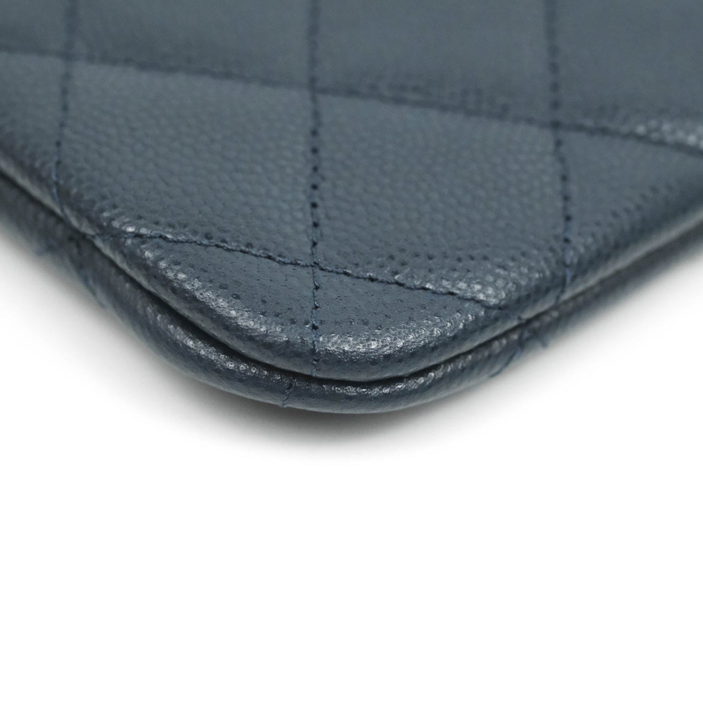 Chanel Mini Quilted O Case Navy Caviar Gold Hardware