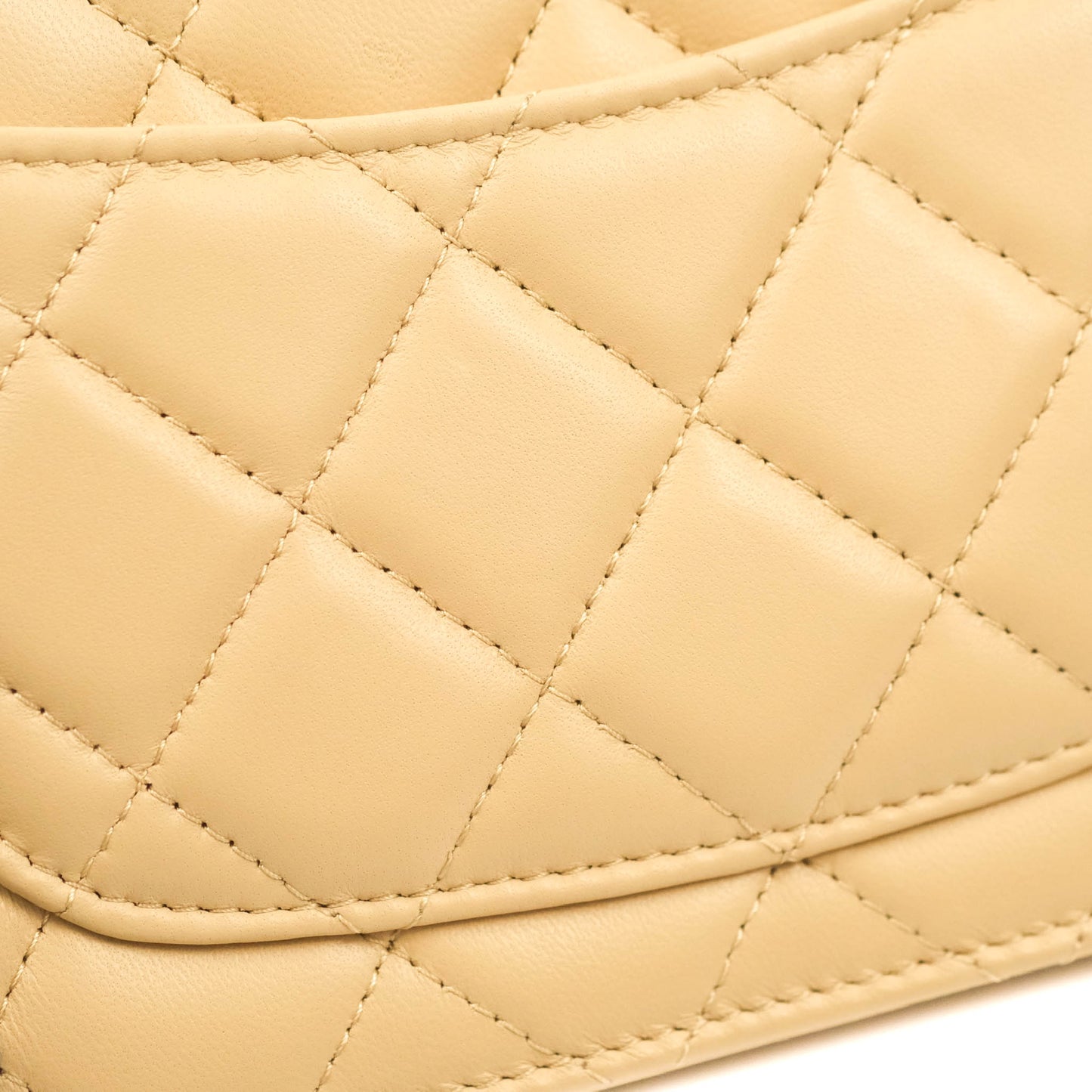 Chanel Quilted Pearl Crush Wallet on Chain WOC Beige Lambskin Aged Gold Hardware
