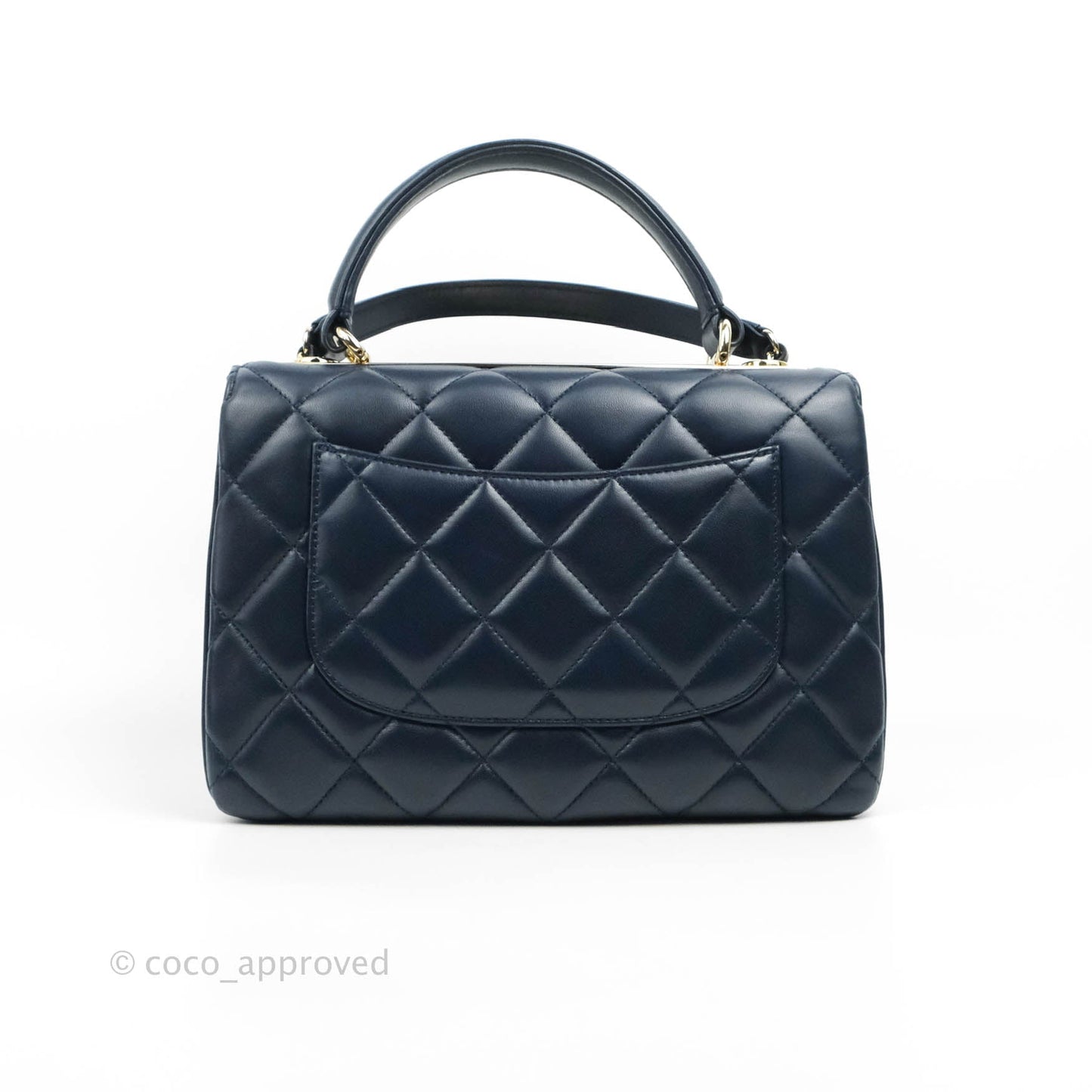 Chanel Small Trendy CC Navy Lambskin Gold Hardware
