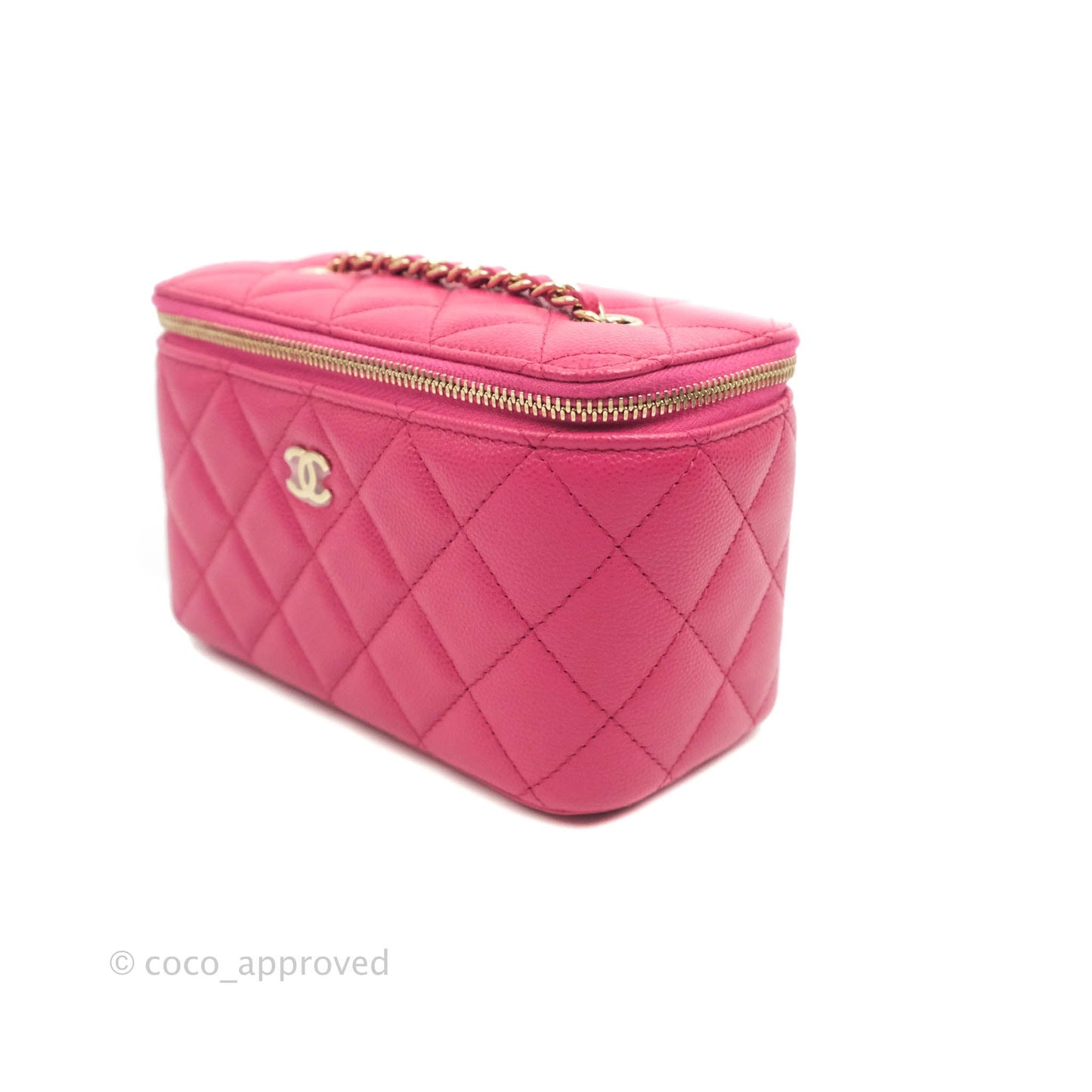 Chanel Vanity with Classic Chain Pink Caviar Gold Hardware