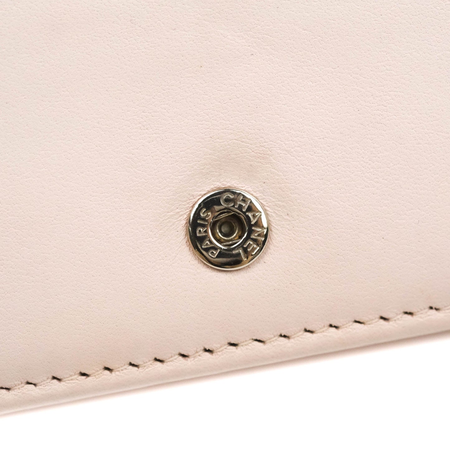 Chanel Deauville Wallet On Chain WOC Pink Canvas Silver Hardware