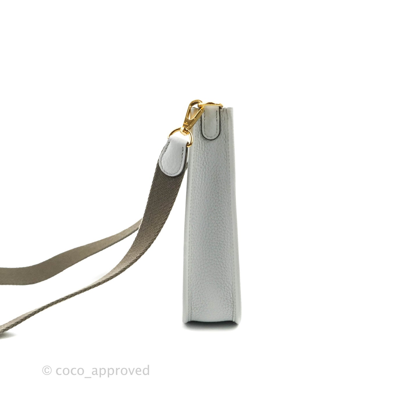 Hermès Mini Evelyne Amazone 16 Bleu Pale 08/ Gris Etain 8F Gold Hardware