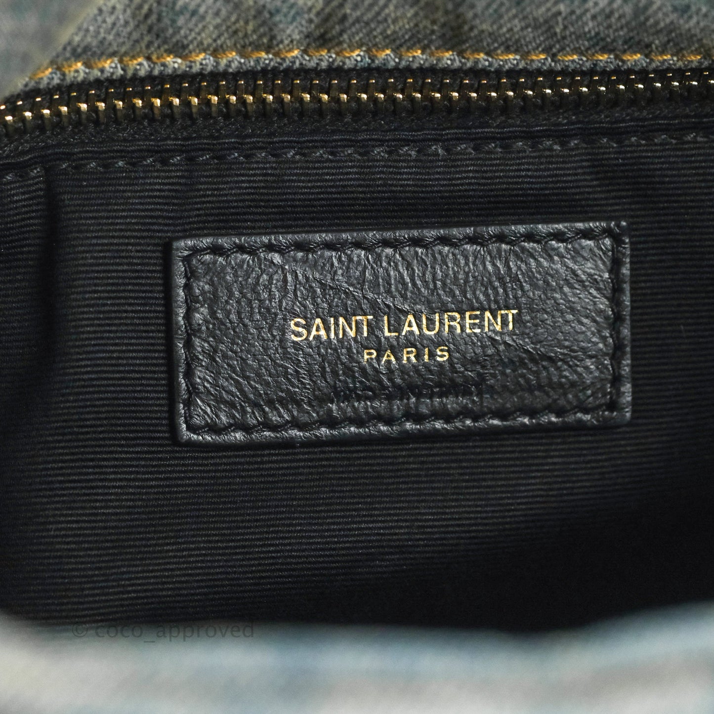 Saint Laurent Puffer Small Chain Bag Vintage Denim Suede Rodeo Blue