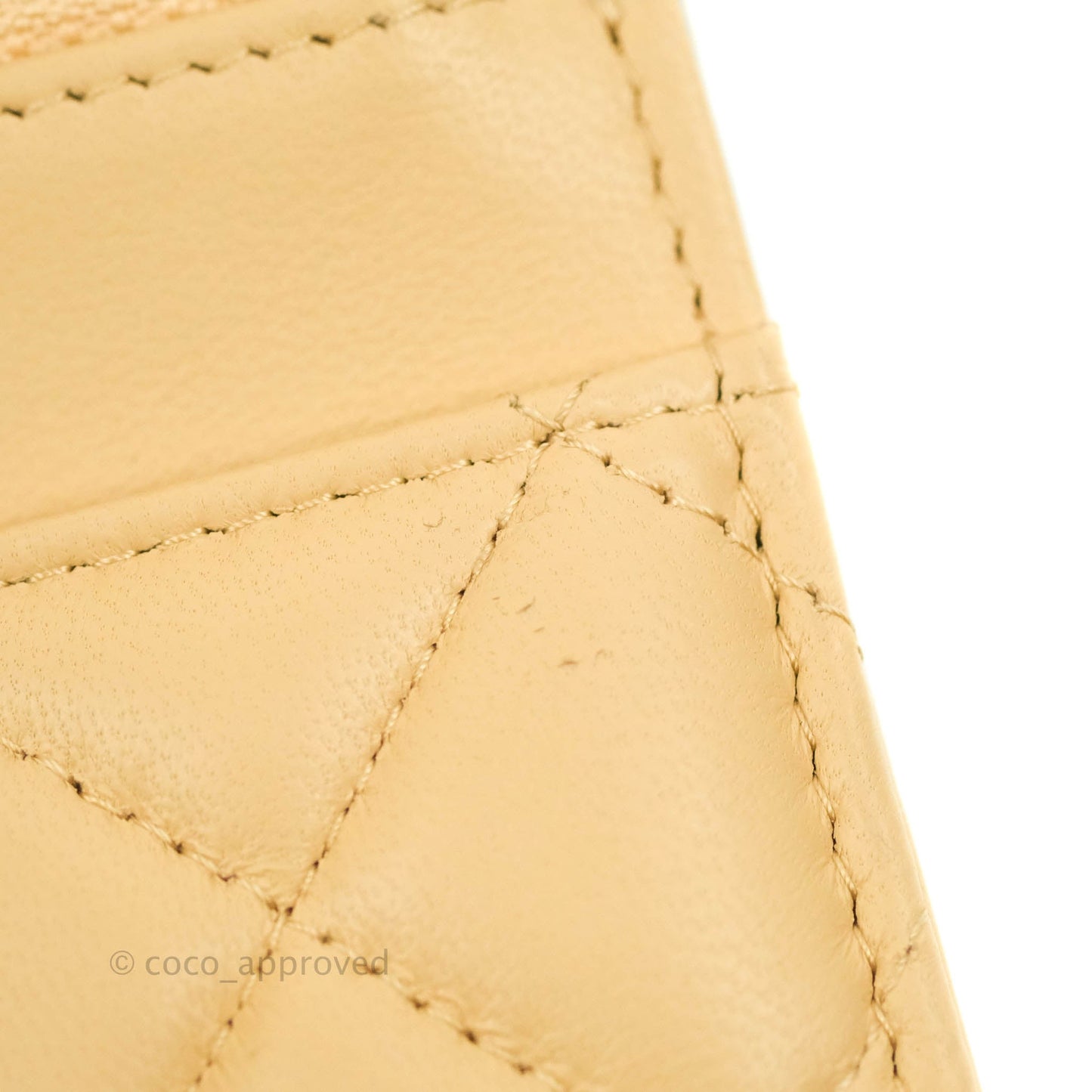 Chanel Quilted Pearl Crush Wallet on Chain WOC Beige Lambskin Aged Gold Hardware