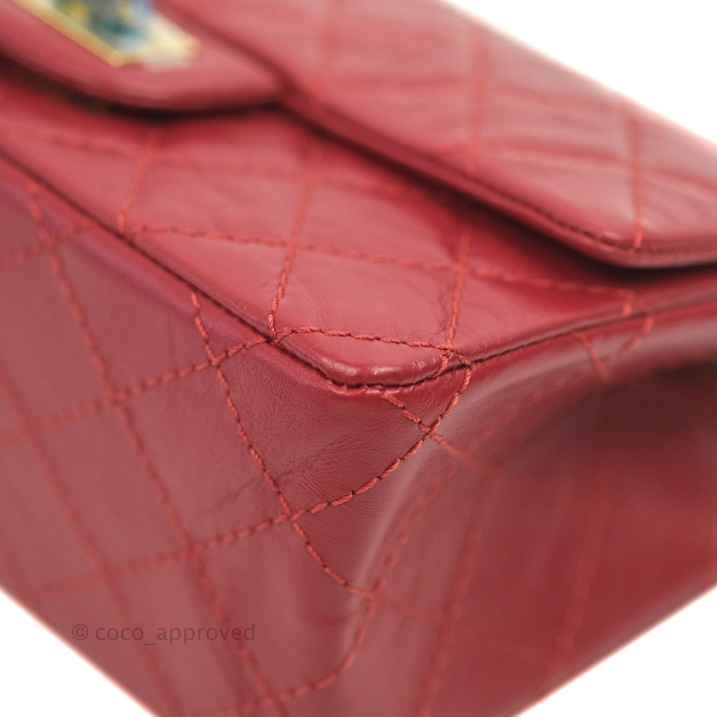 Chanel Mini Reissue 224 Red Aged Calfskin Gold Hardware 19S