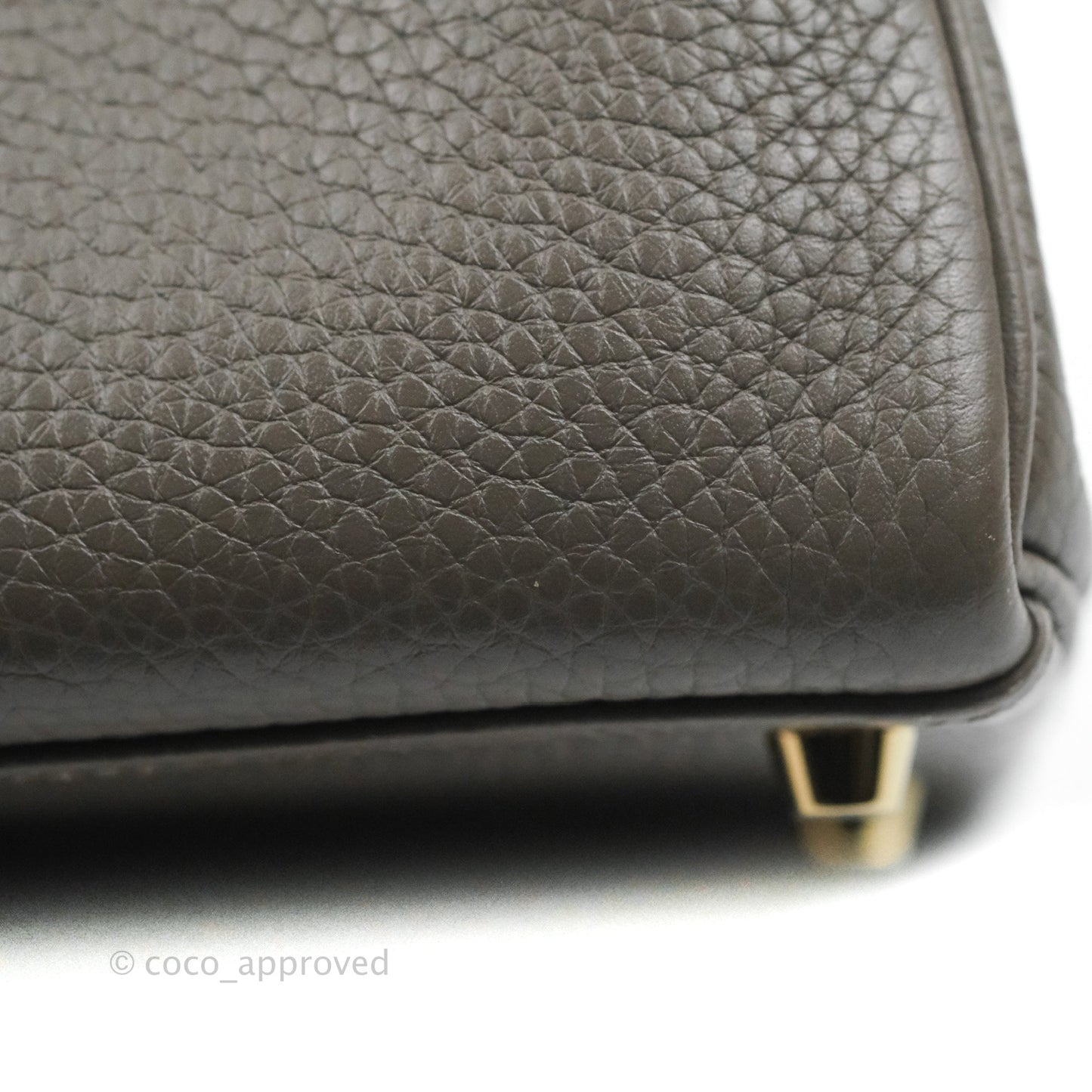 Hermès Kelly 35 Retourne Etain Clemence Gold Hardware
