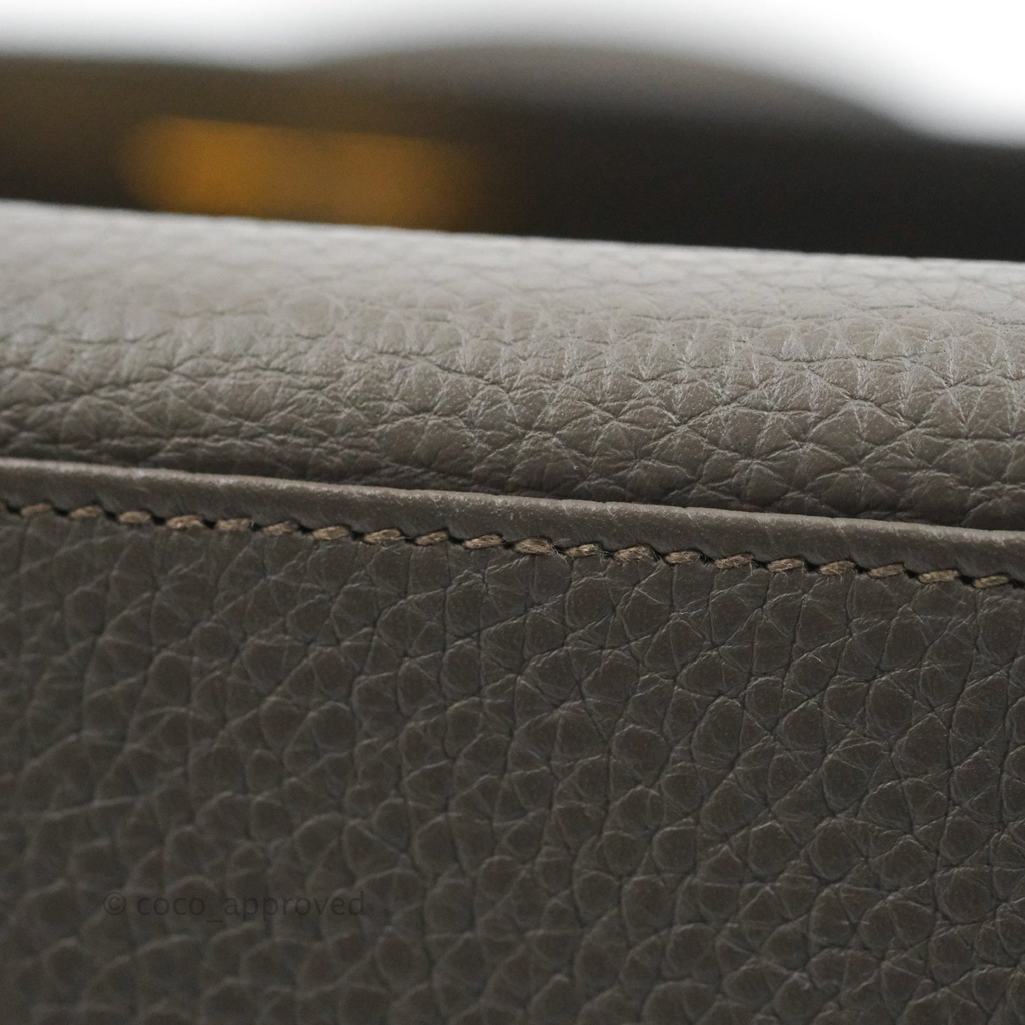 Hermès Kelly 35 Retourne Etain Clemence Gold Hardware