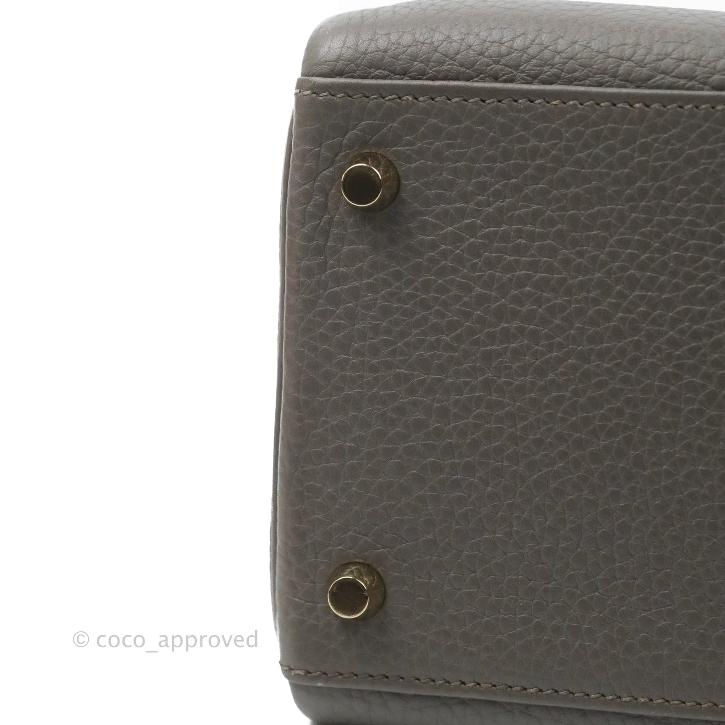 Hermès Kelly 35 Retourne Etain Clemence Gold Hardware