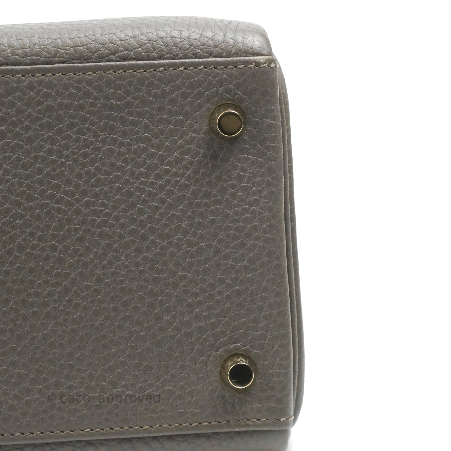 Hermès Kelly 35 Retourne Etain Clemence Gold Hardware