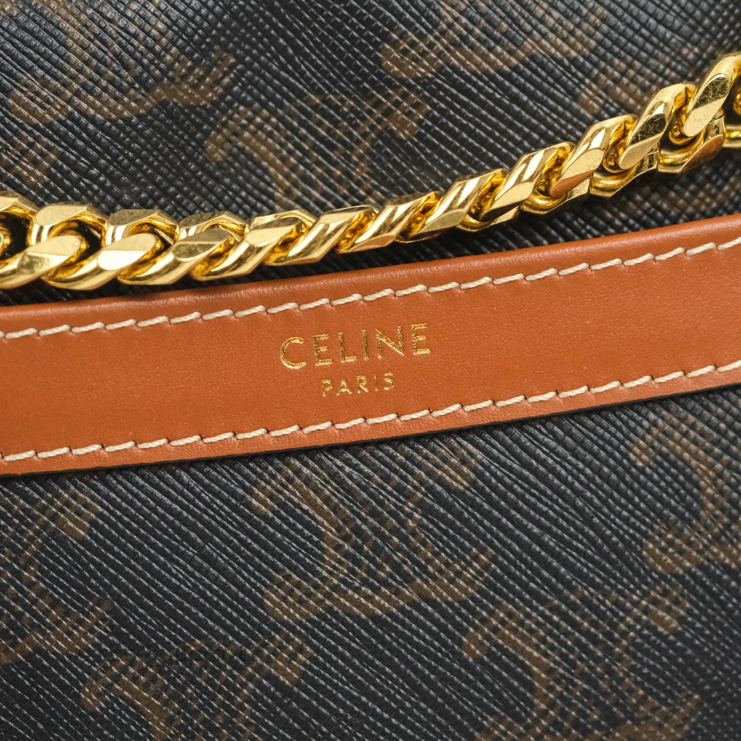 Celine Small Patapans in Triomphe Canvas Tan