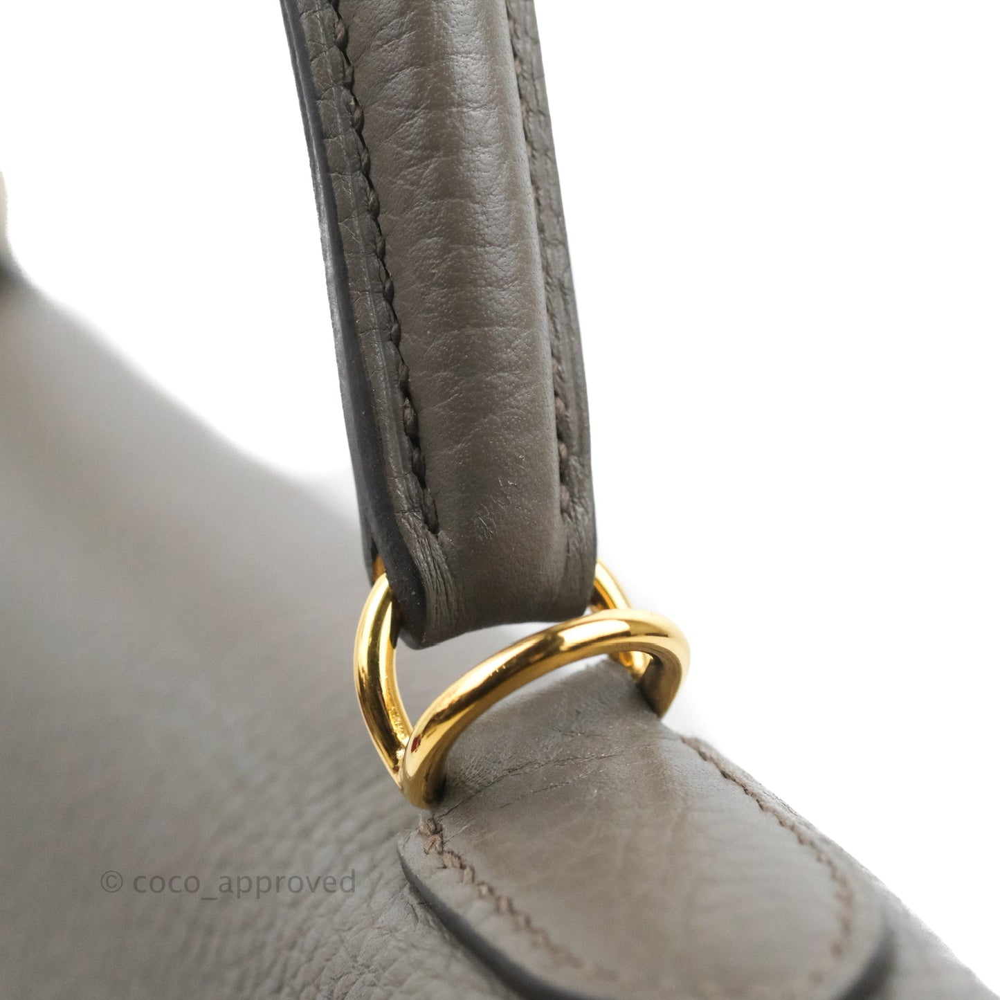 Hermès Kelly 35 Retourne Etain Clemence Gold Hardware