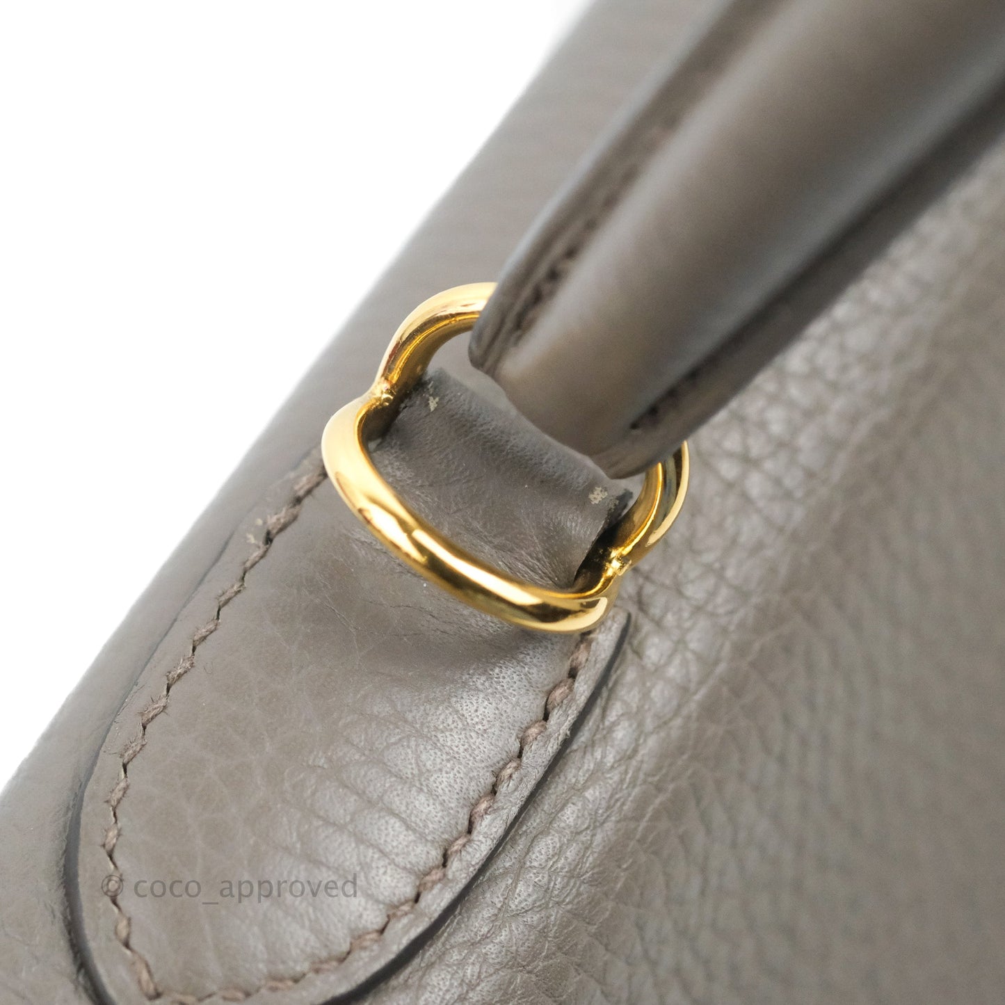 Hermès Kelly 35 Retourne Etain Clemence Gold Hardware