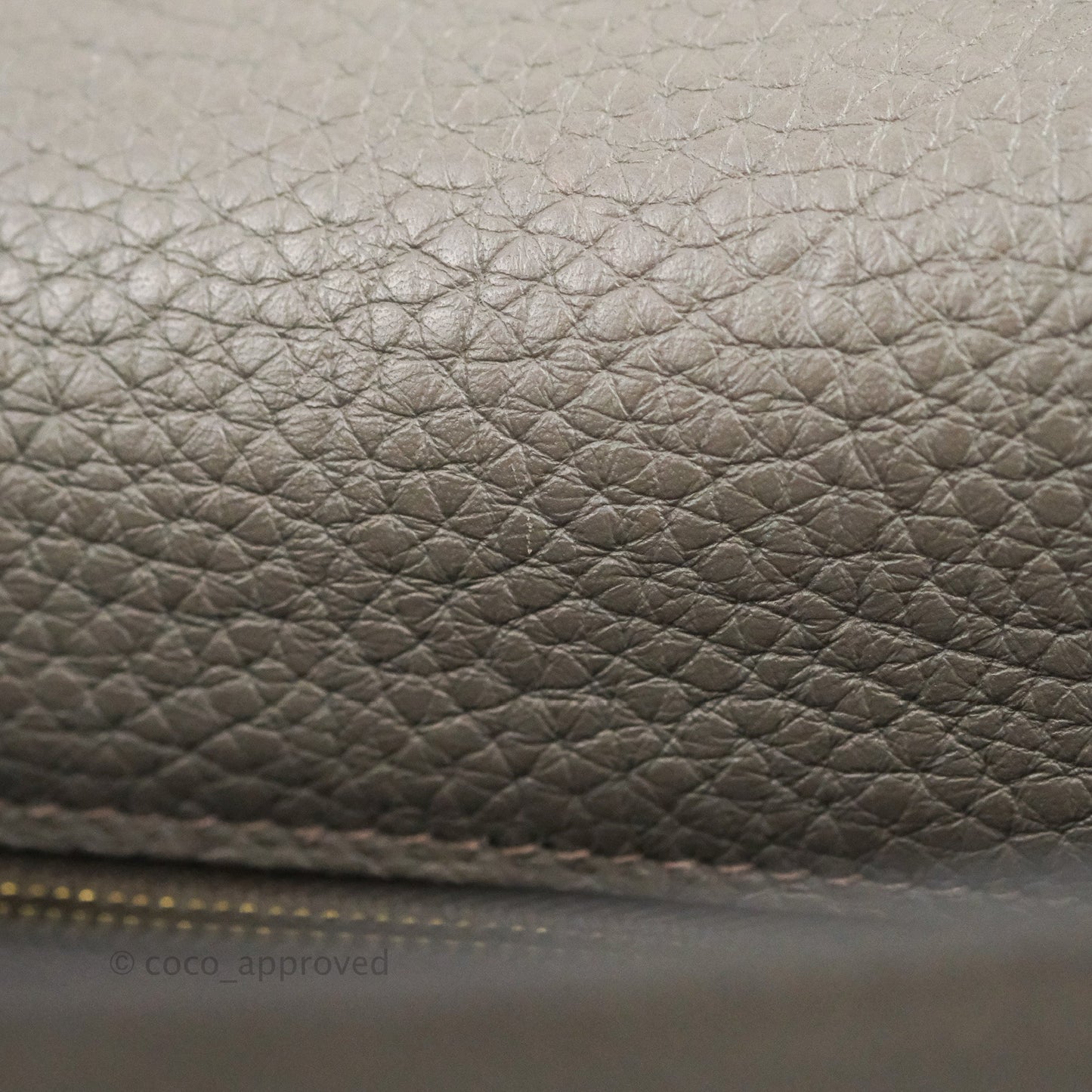 Hermès Kelly 35 Retourne Etain Clemence Gold Hardware