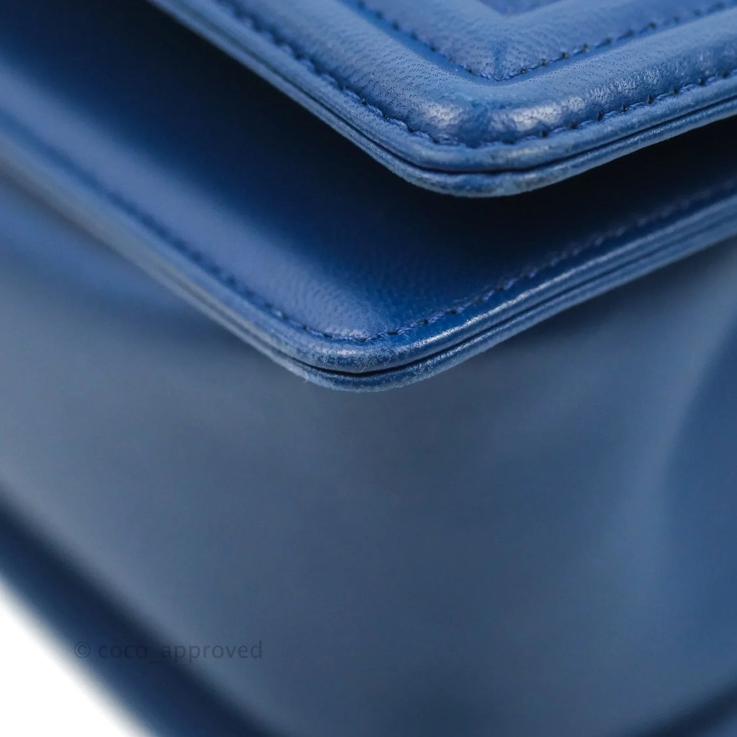 Chanel Quilted Medium Boy Blue Calfskin Ruthenium Hardware