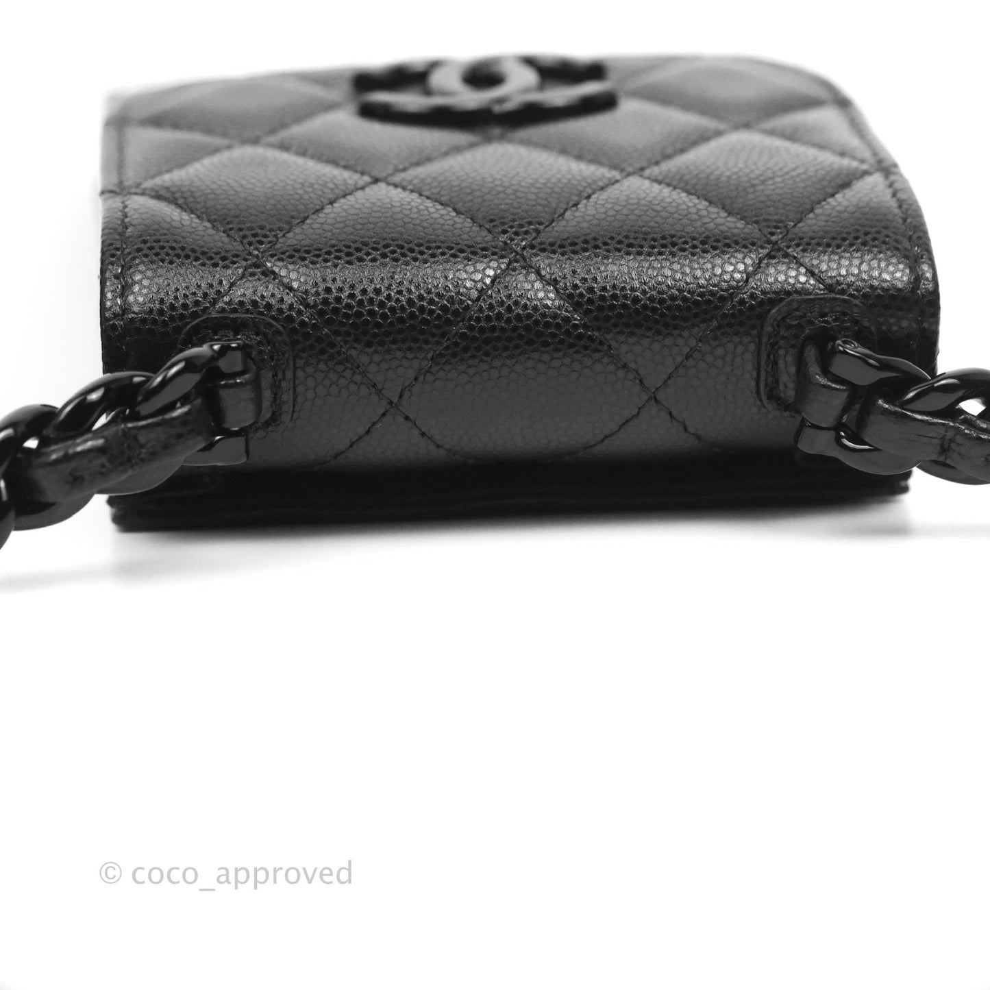 Chanel Quilted So Black Phone Holder Incognito Hardware