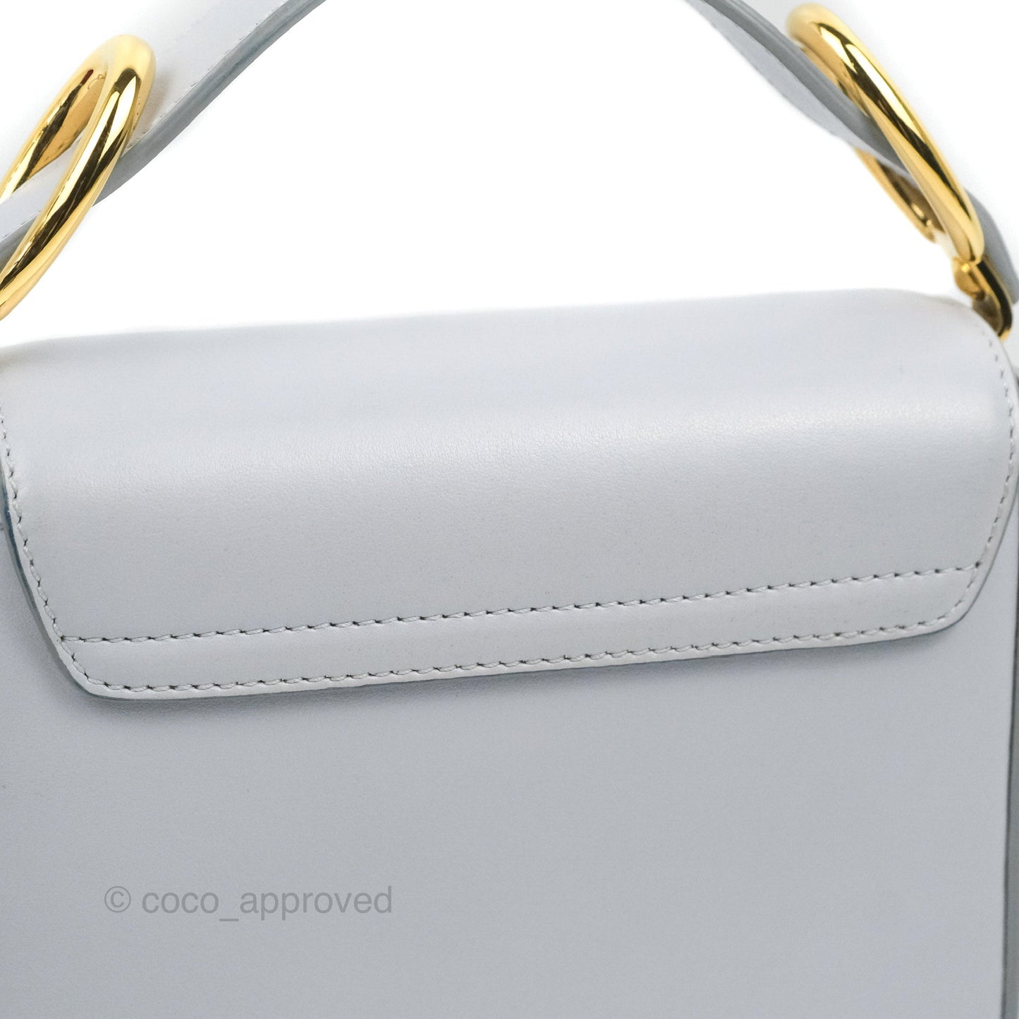 Chloé Mini C Bag Light Cloud Shiny/Suede Calfskin