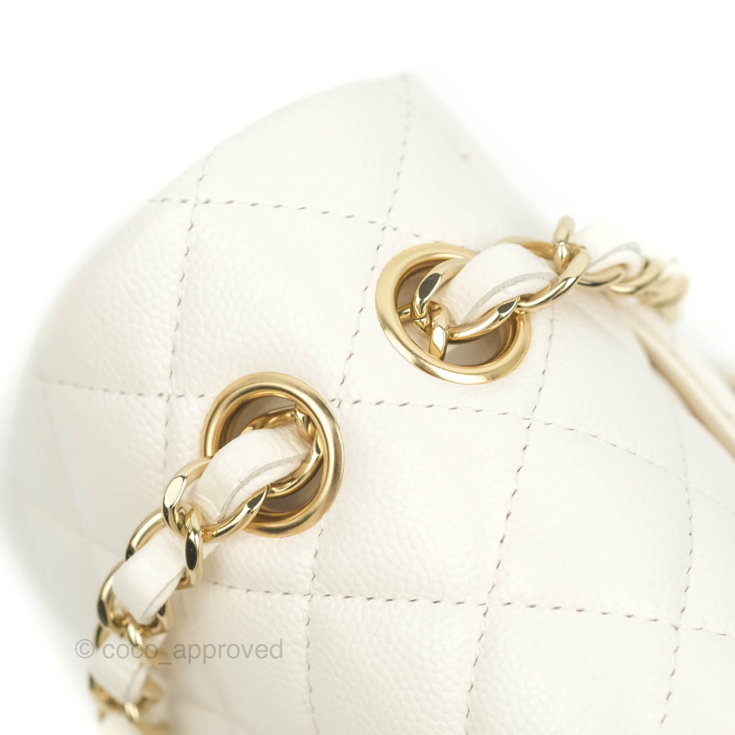 Chanel Classic Small S/M Flap White Caviar Gold Hardware 21S