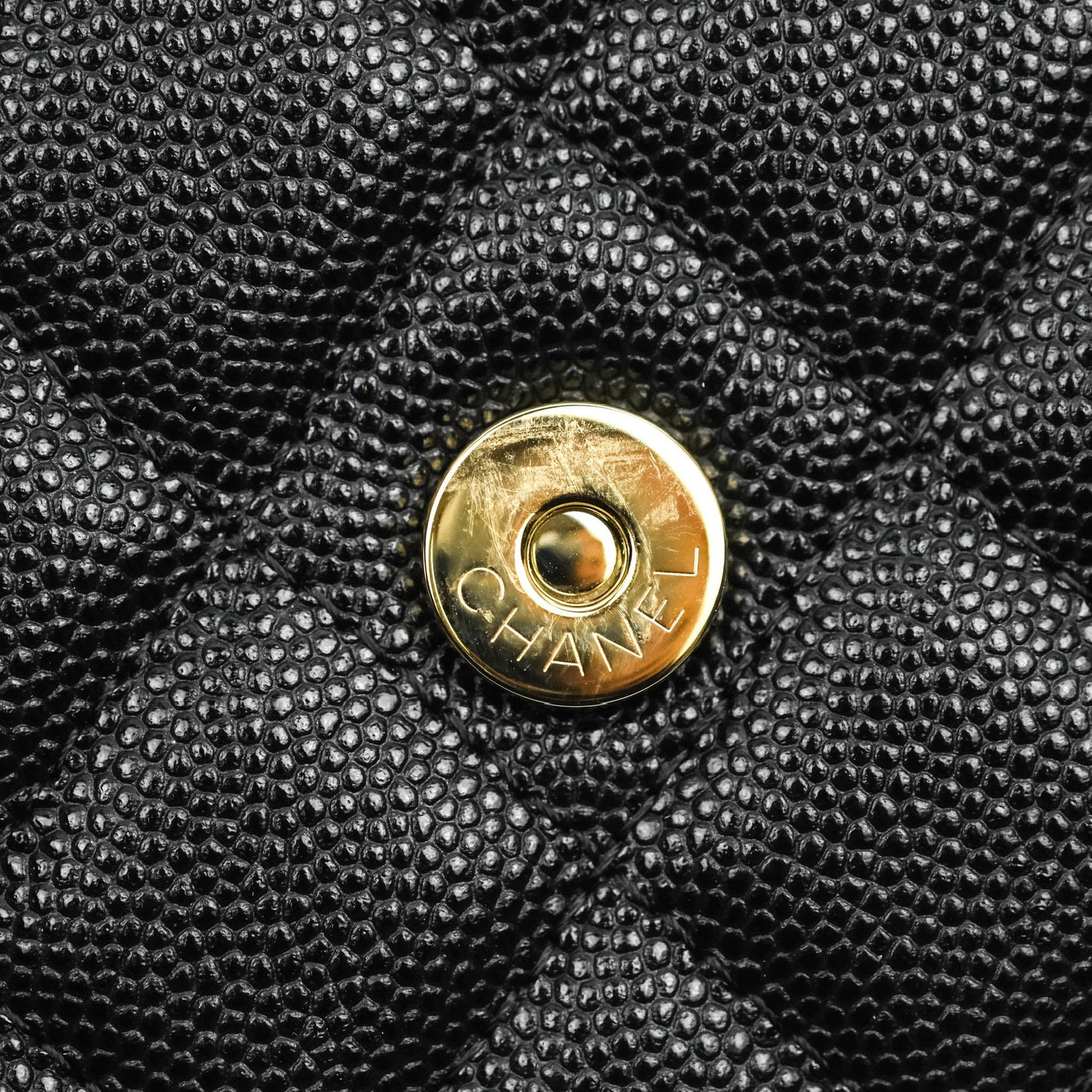 Chanel Quilted WOC Black Caviar Gold Hardware With Charms