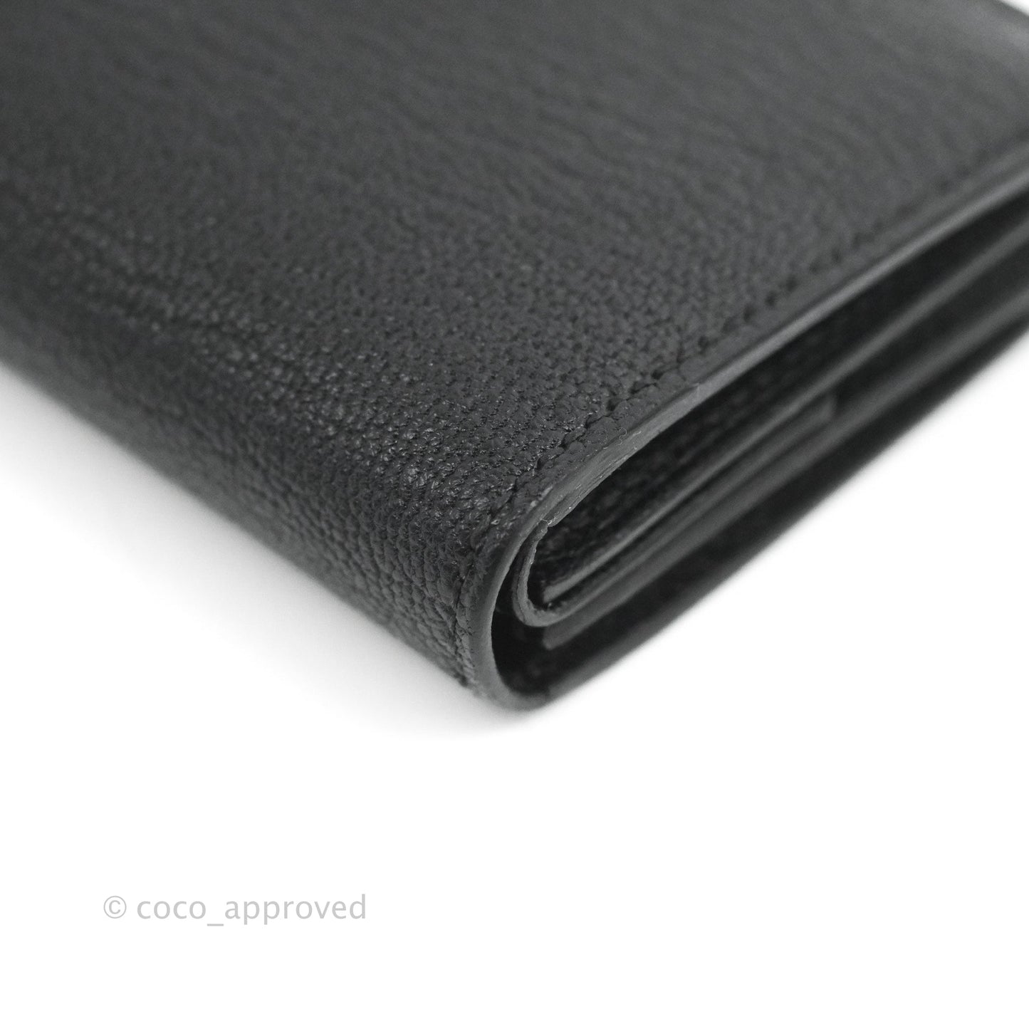 Hermes Bearn Mini Wallet Mysore Black Gold Hardware